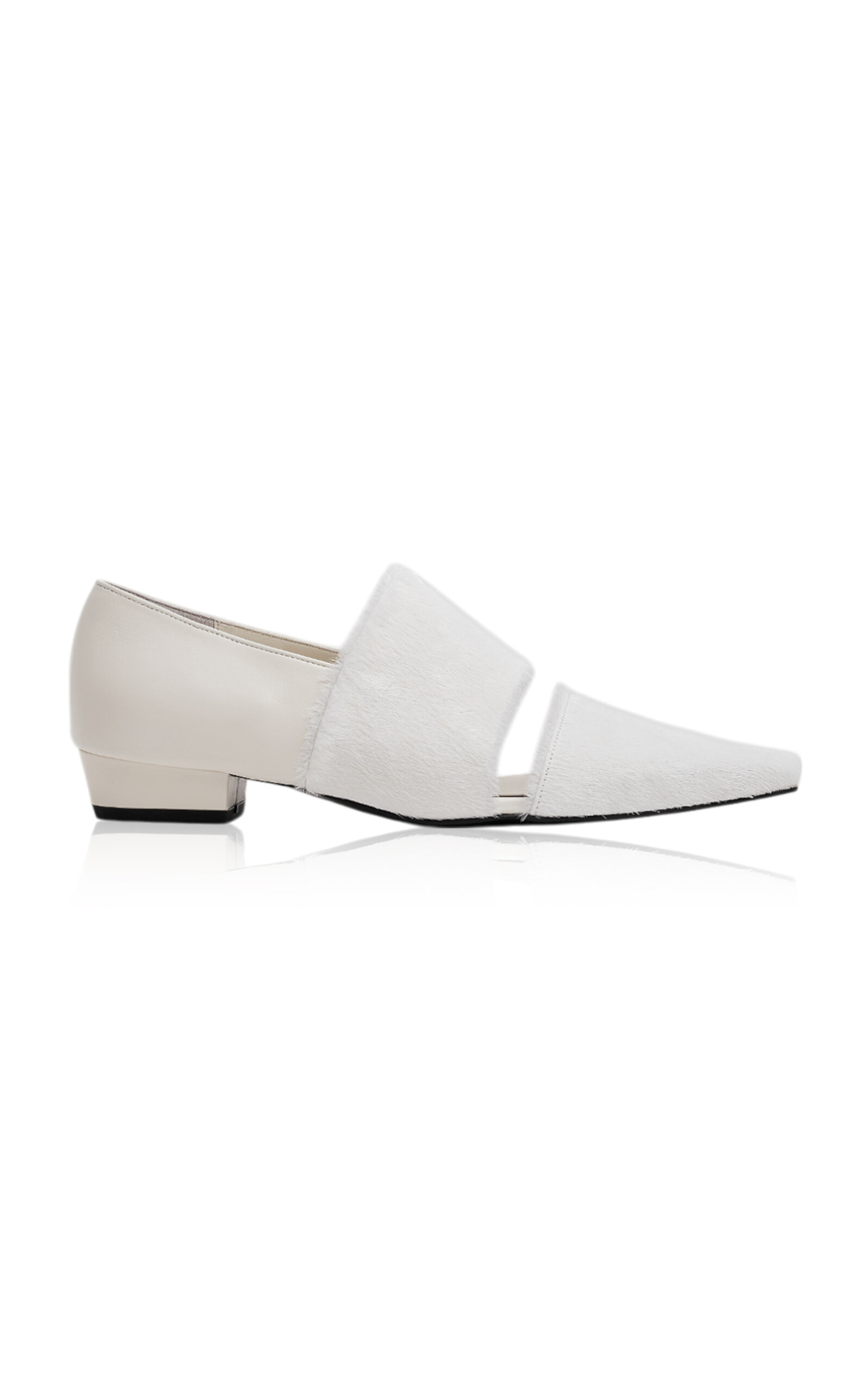 PIÉTON ÉPISODE HOV CUT-OUT CALF HAIR LEATHER LOAFERS