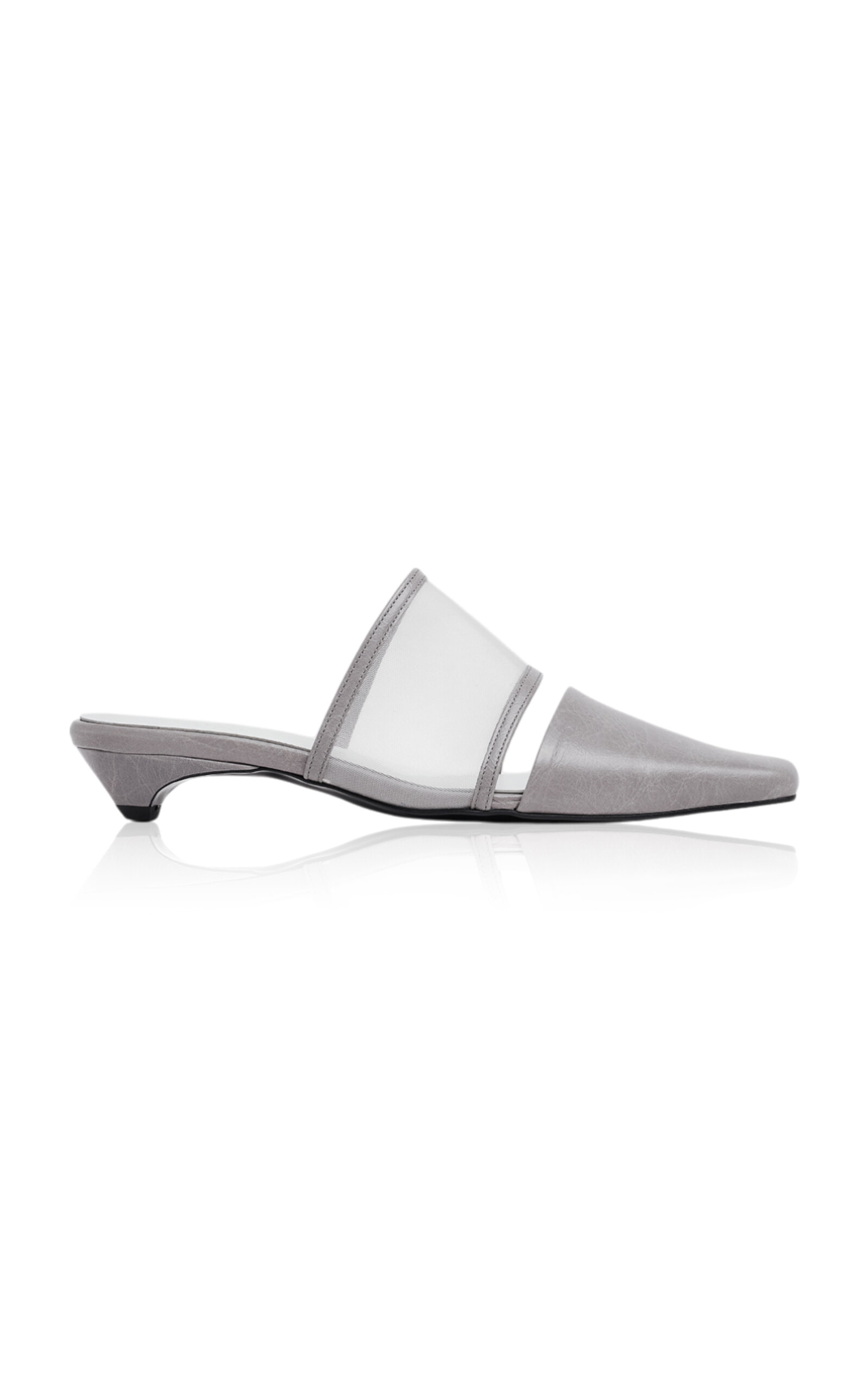 Leka Mesh and Leather Slides
