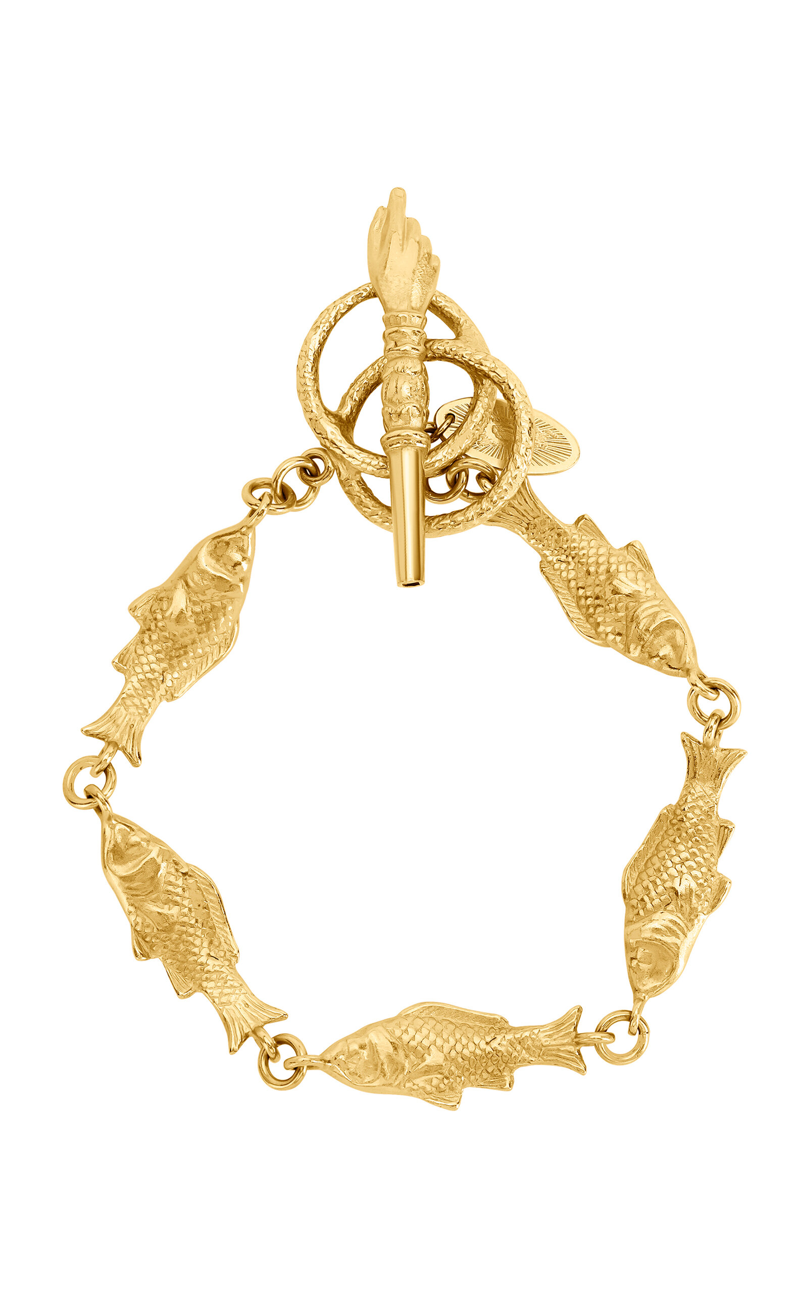 GRAINNE MORTON 18K GOLD PLATED SILVER FISH BRACELET 