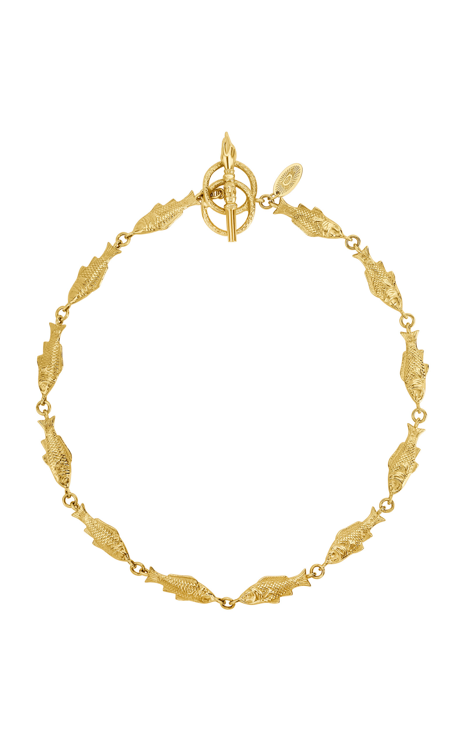 18K Gold Plated Silver Fish Necklace