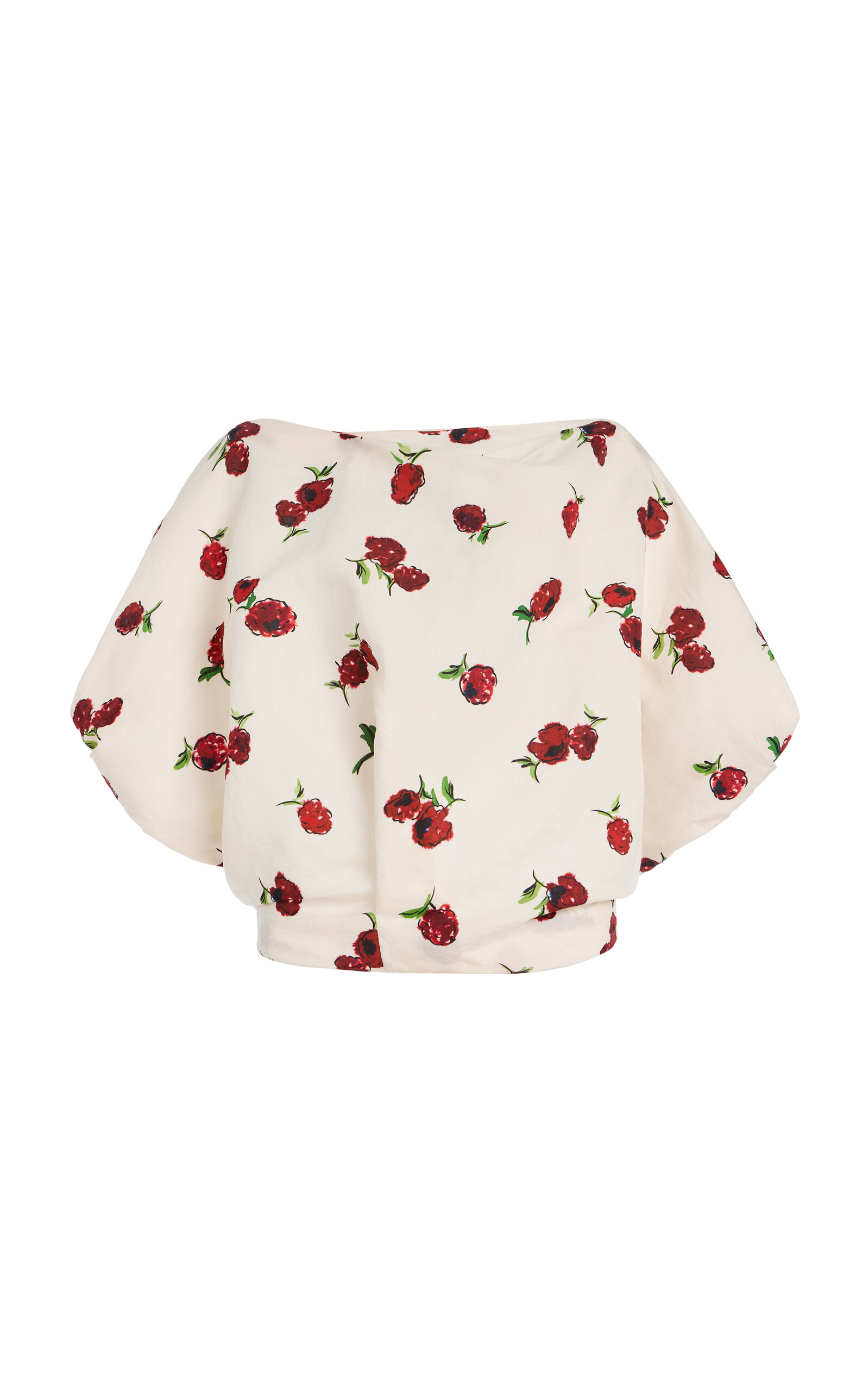 Khaite Niles Printed Cotton-silk Top