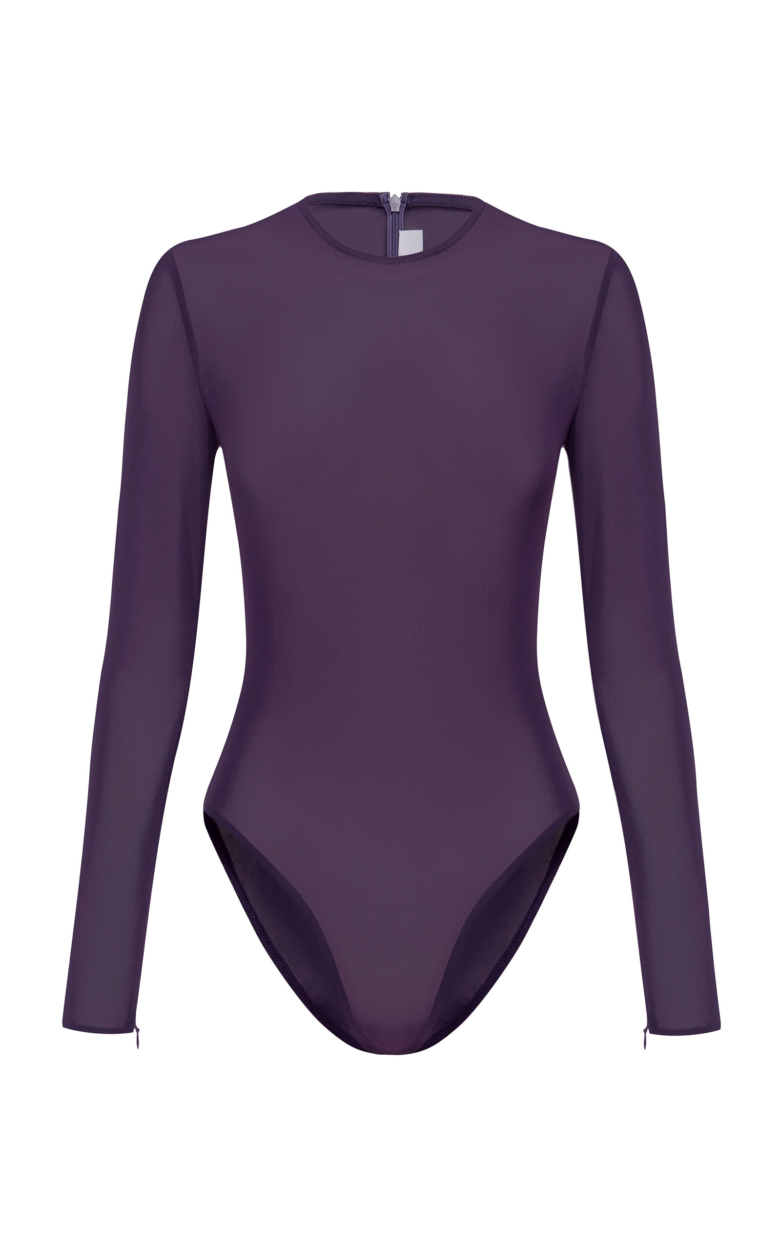 Alex Perry Long-Sleeve Power Mesh Bodysuit