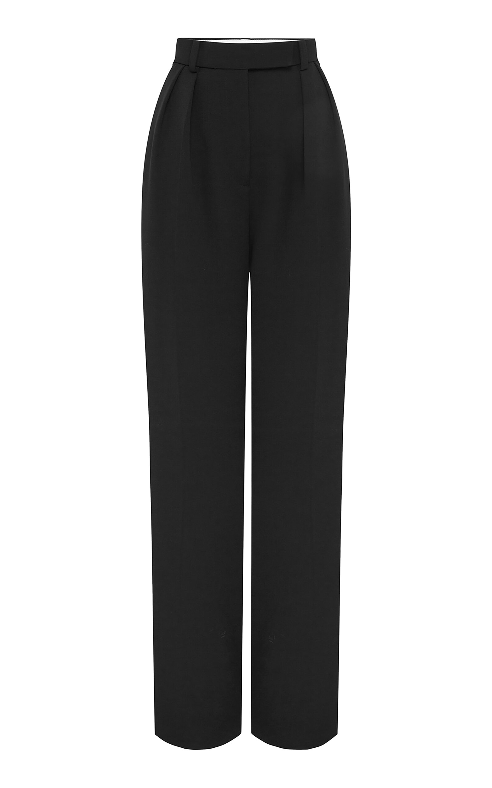 Alex Perry Tailored Wool-blend Straight-leg Pants In Black
