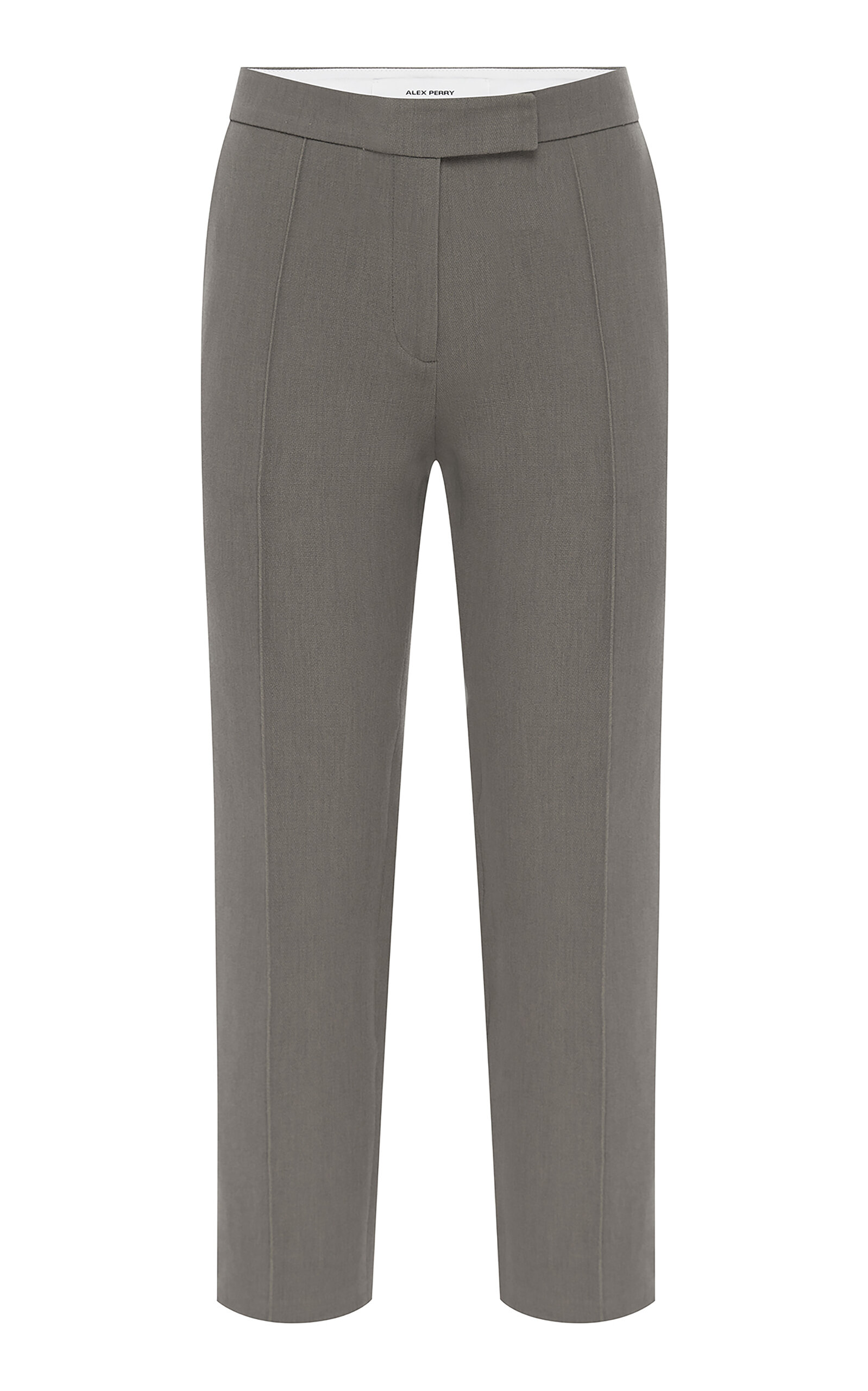 Alex Perry Cropped Wool-blend Straight-leg Pants In Grey
