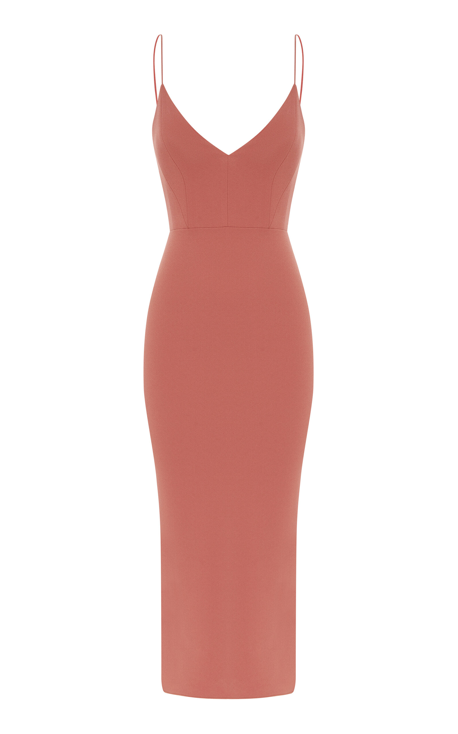 Alex Perry Neck Stretch Crepe Midi Dress - Pink