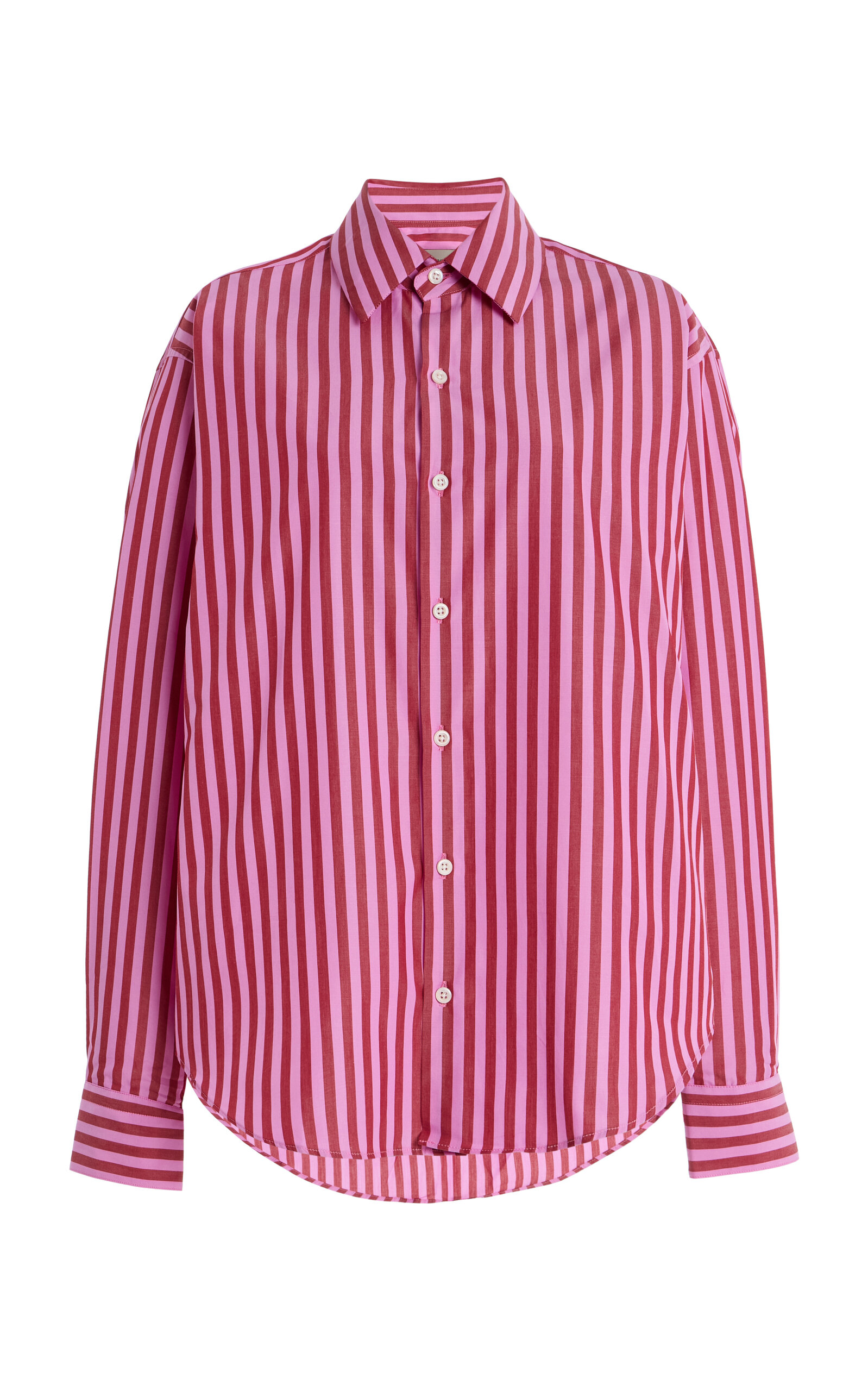 Shop Comme Si La Classica Striped Cotton-poplin Shirt