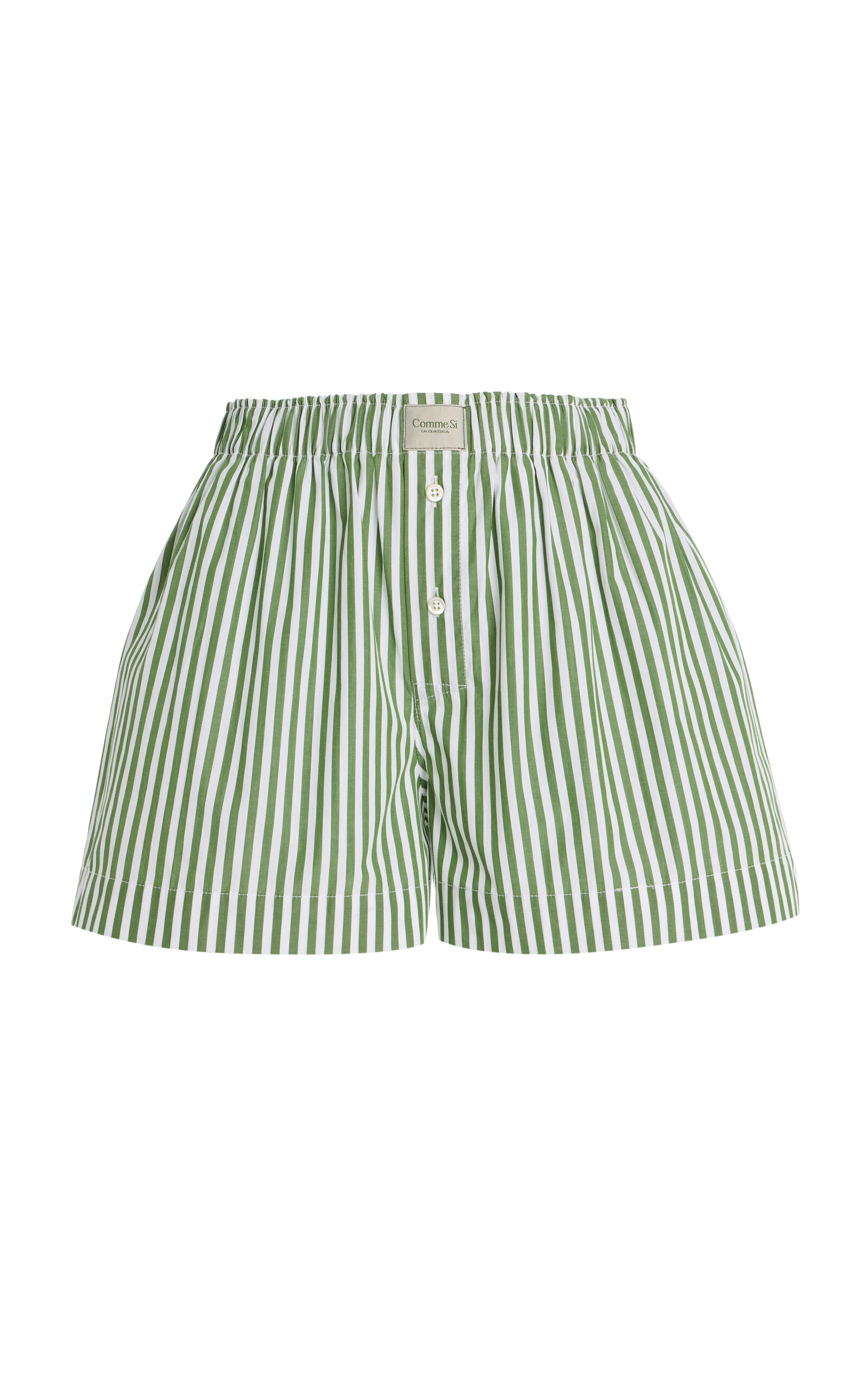 Comme Si La Boxer Classica Striped Cotton-Poplin Shorts