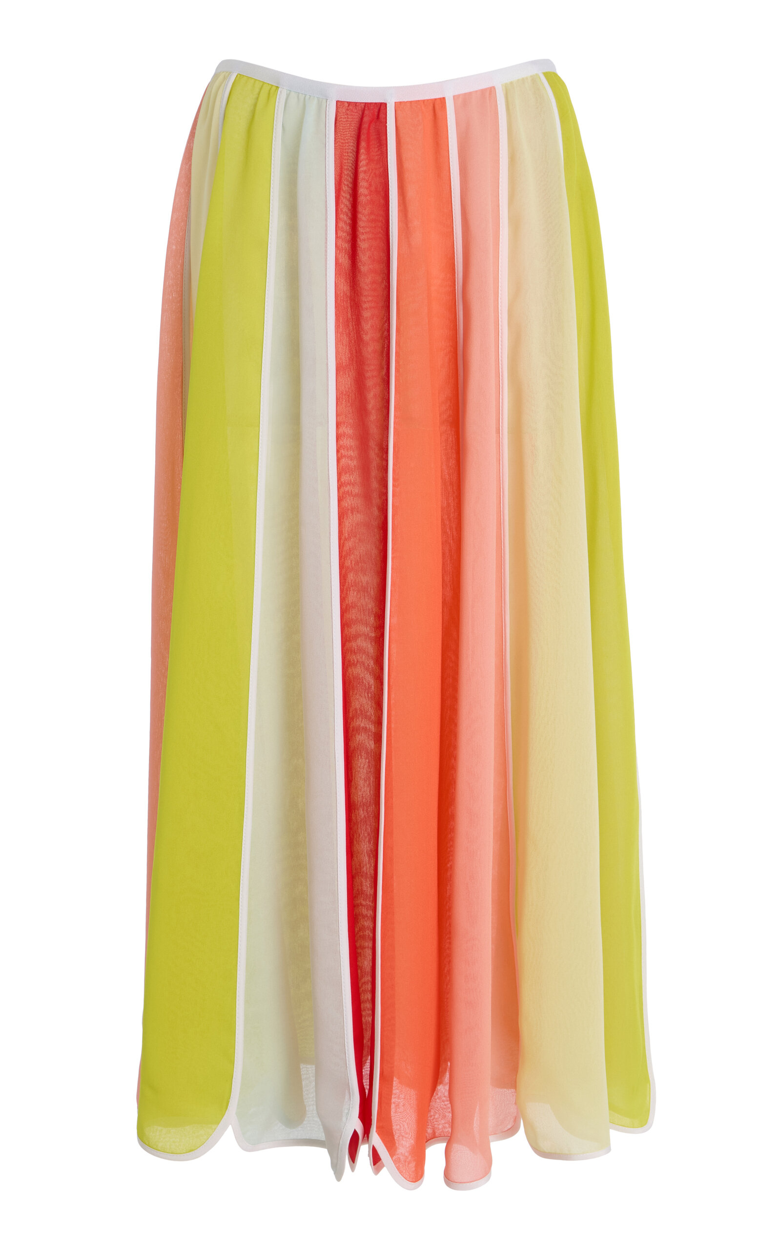 Exclusive Riviera Silk-Chiffon Umbrella Midi Skirt