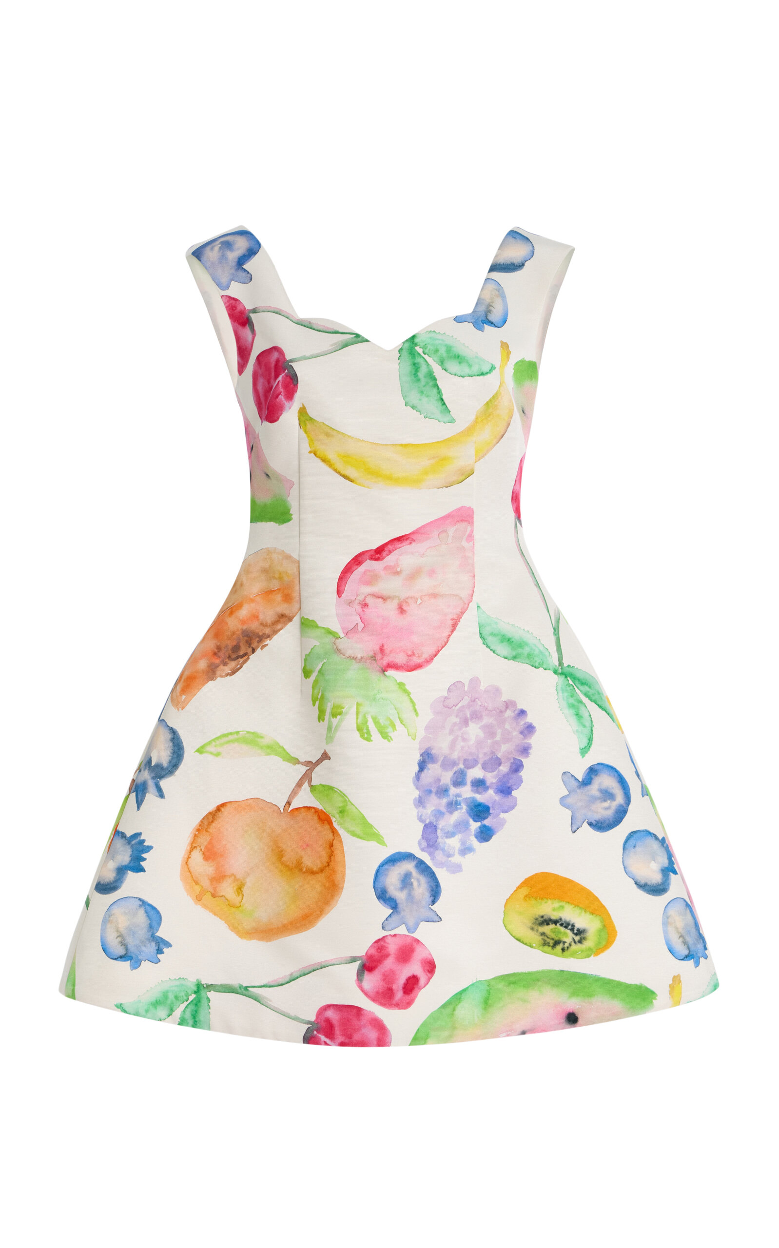 Rosie Assoulin Fruits-print Mini Day Dress In Multi