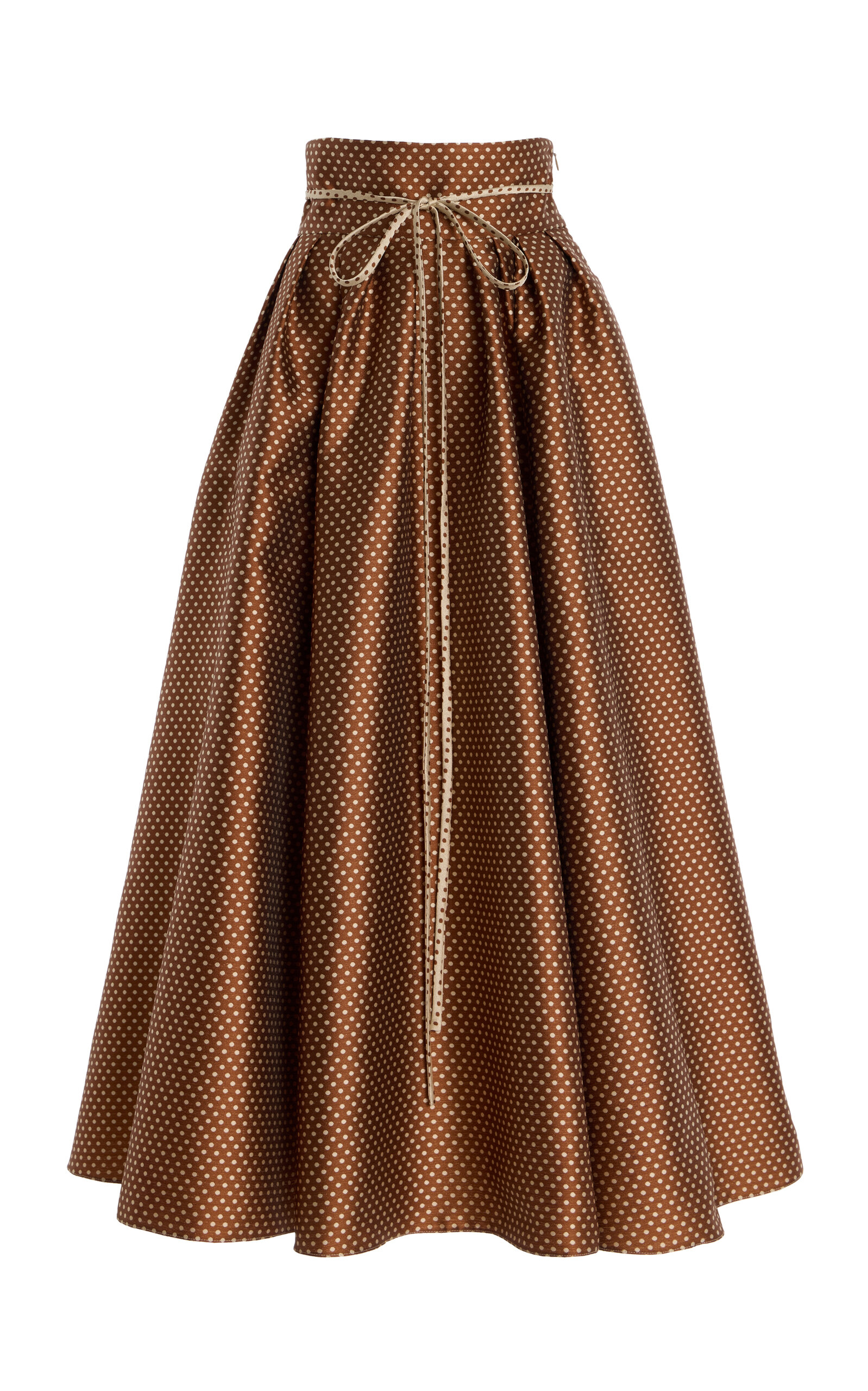 Rosie Assoulin Tie-Belted Satin Midi Skirt - Moda Operandi