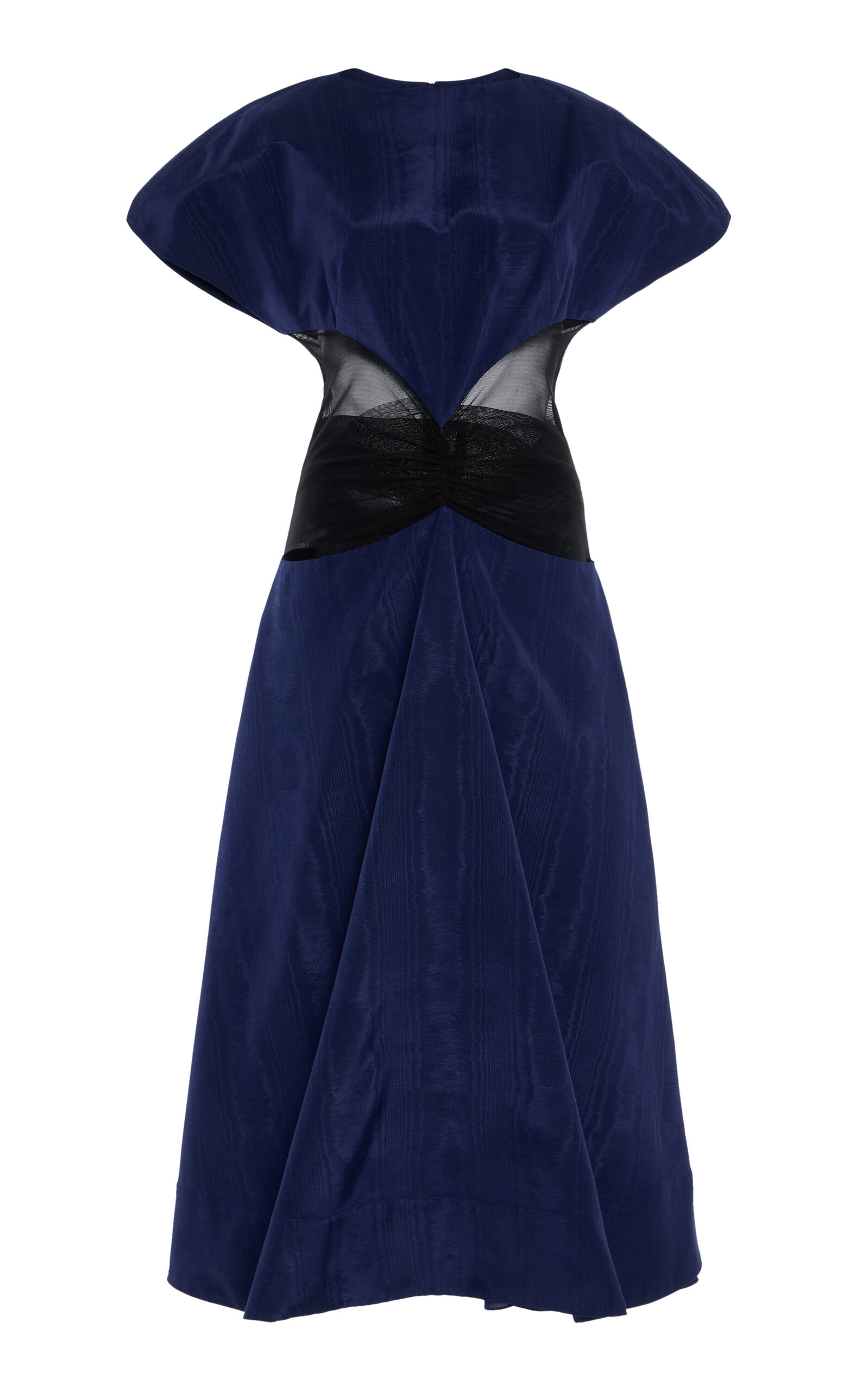 Rosie Assoulin Sands Through the Hourglass Cotton Dress - Navy
