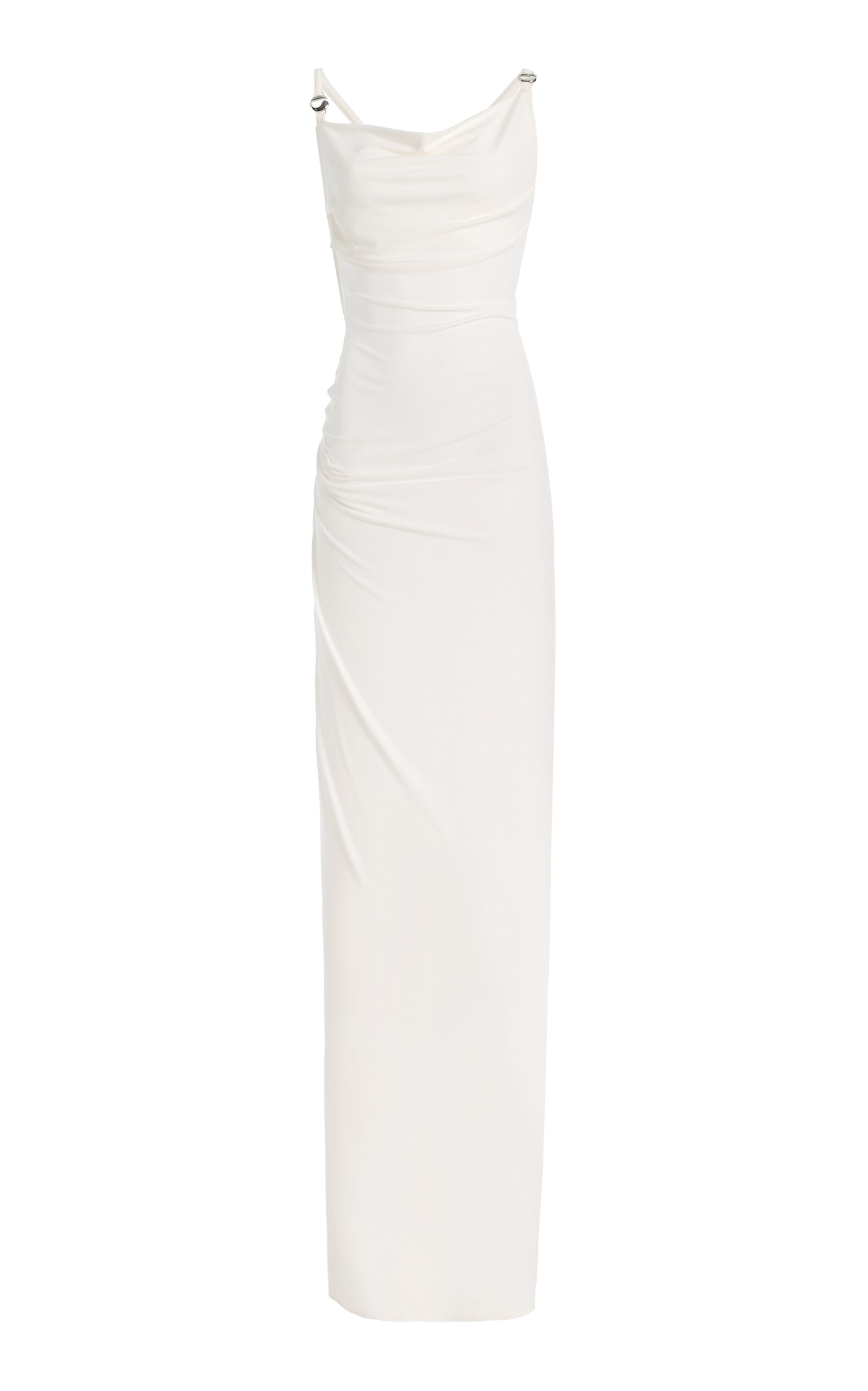 Coperni Jersey Maxi Logo Dress In White