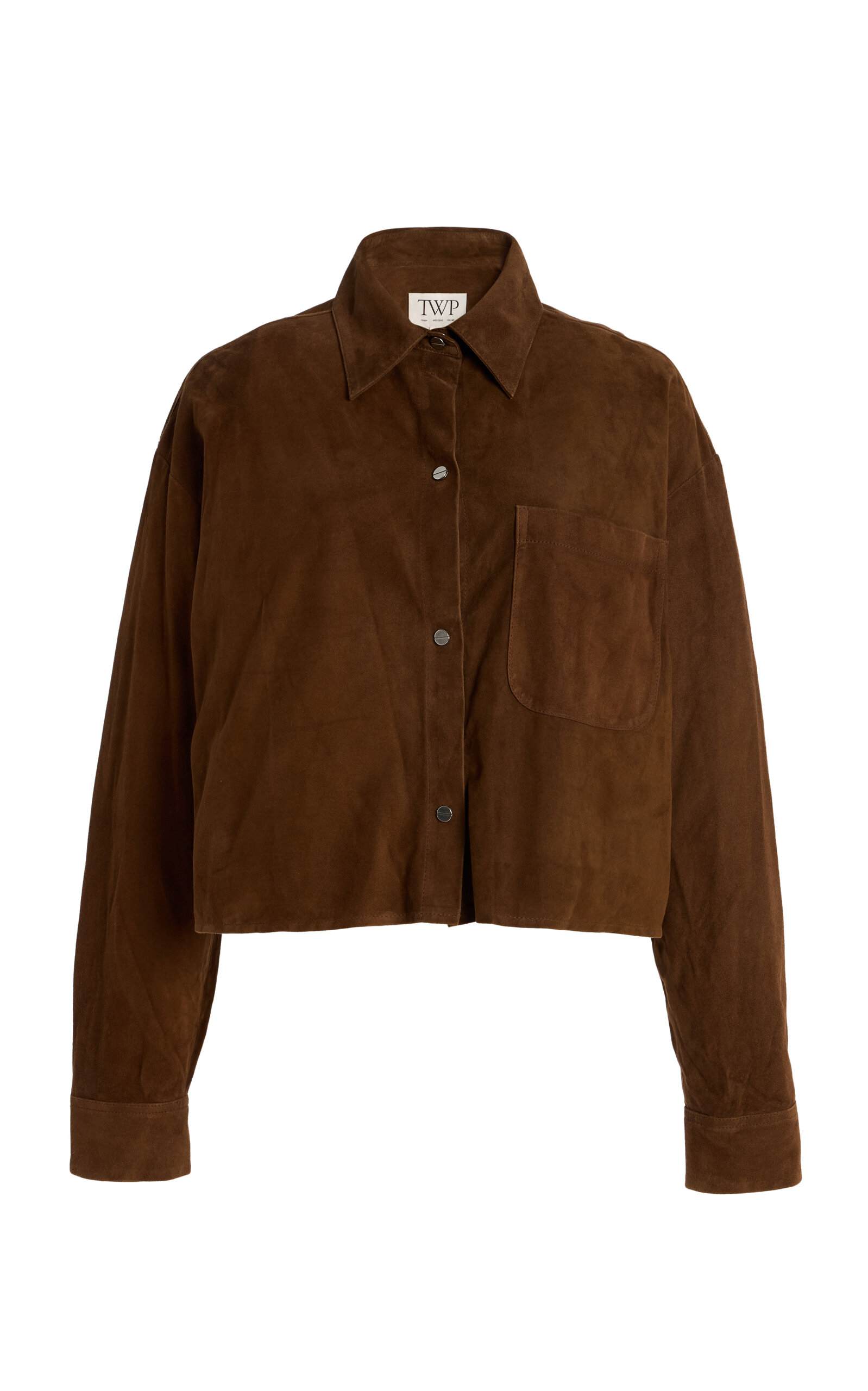 Twp Little Big Joe Suede Shirt Jacket In Brown