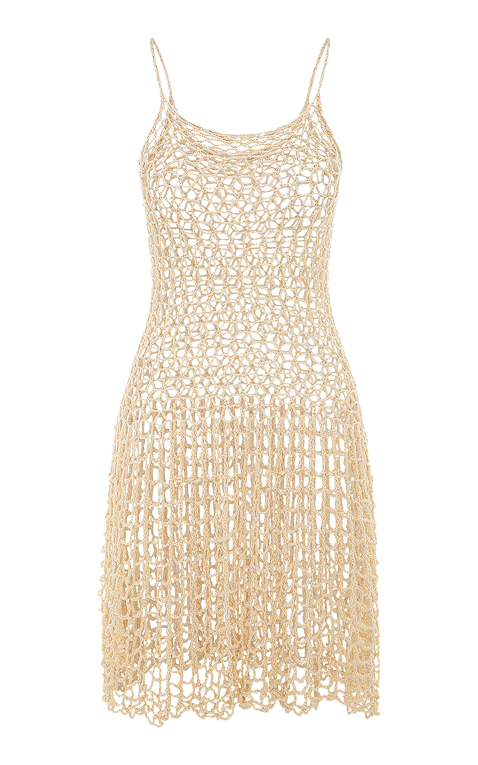 Abadia Cotton Crochet Dress - Off-White - XS/S
