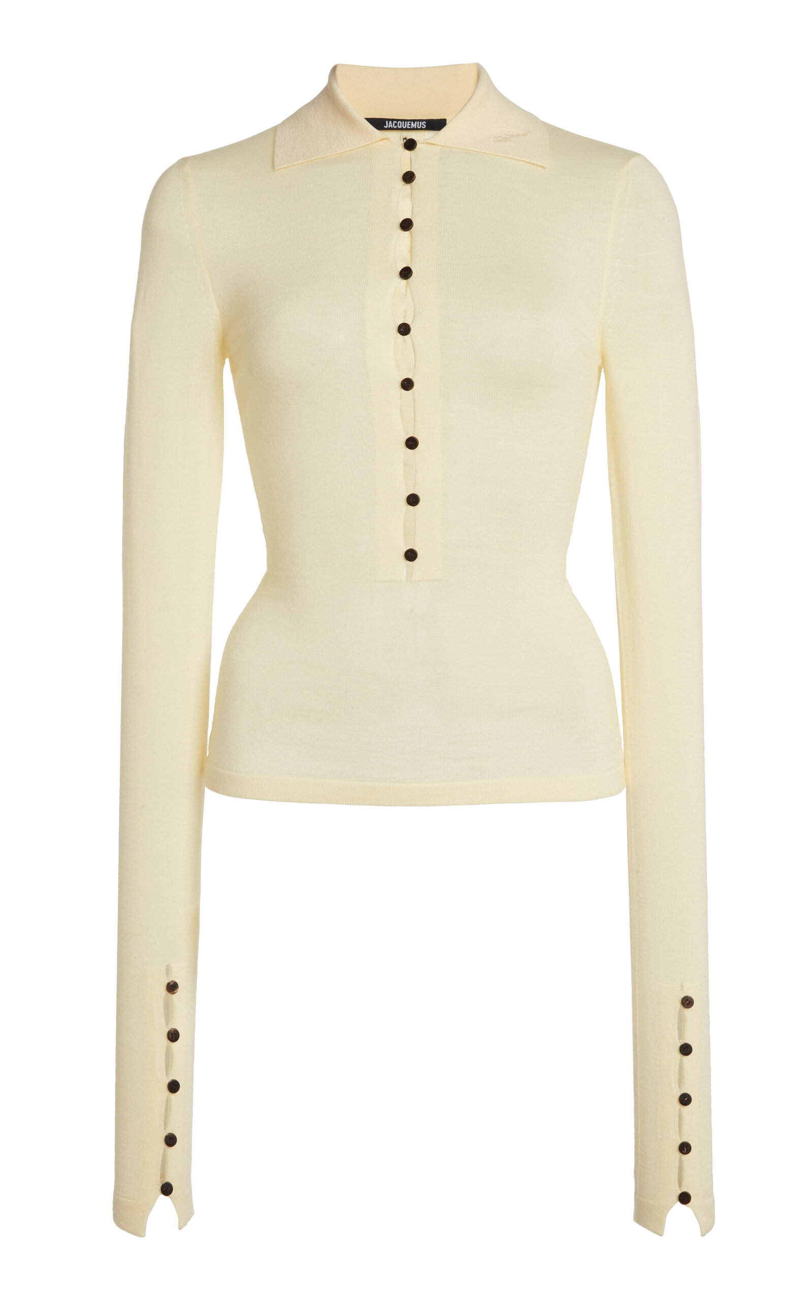 ML Wool-Blend Polo Top
