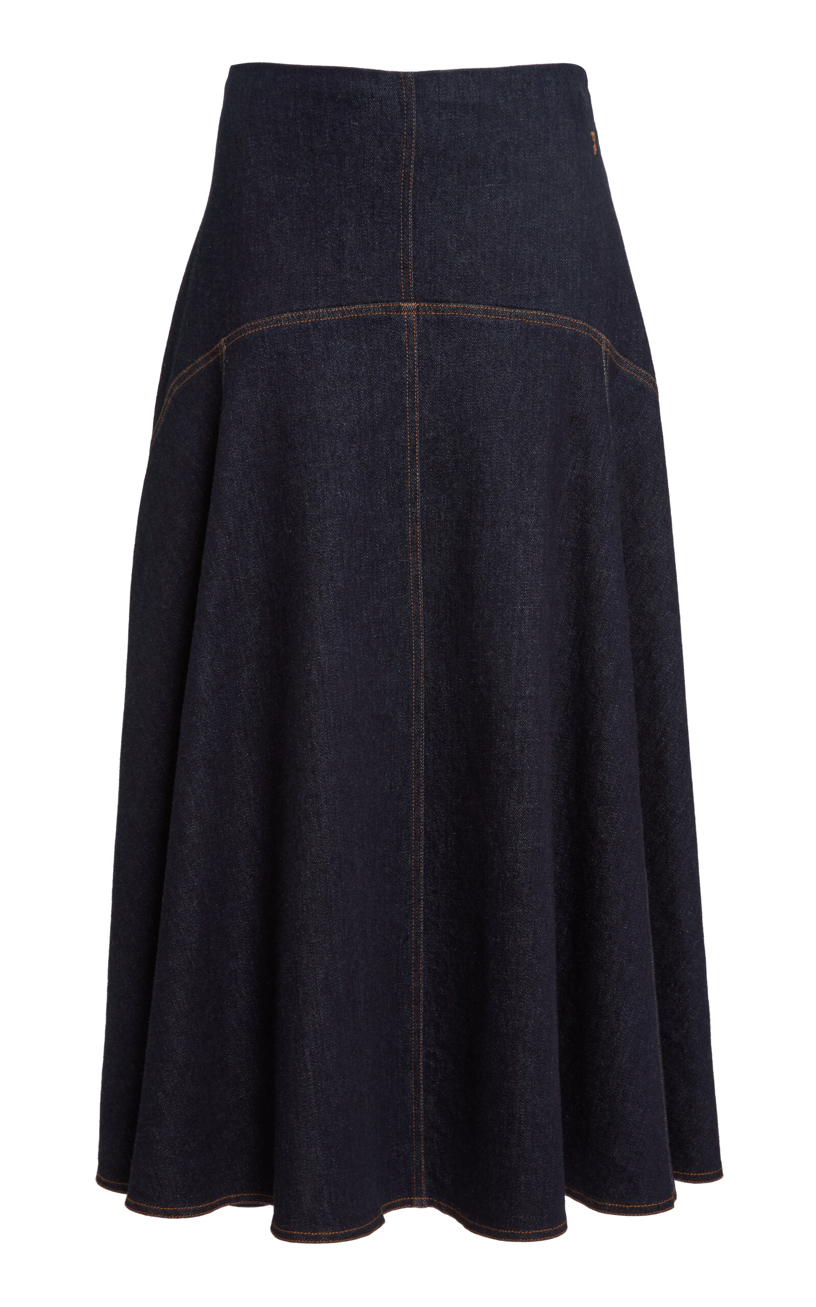 The de-NÃ®mes Triangle Denim Midi Skirt