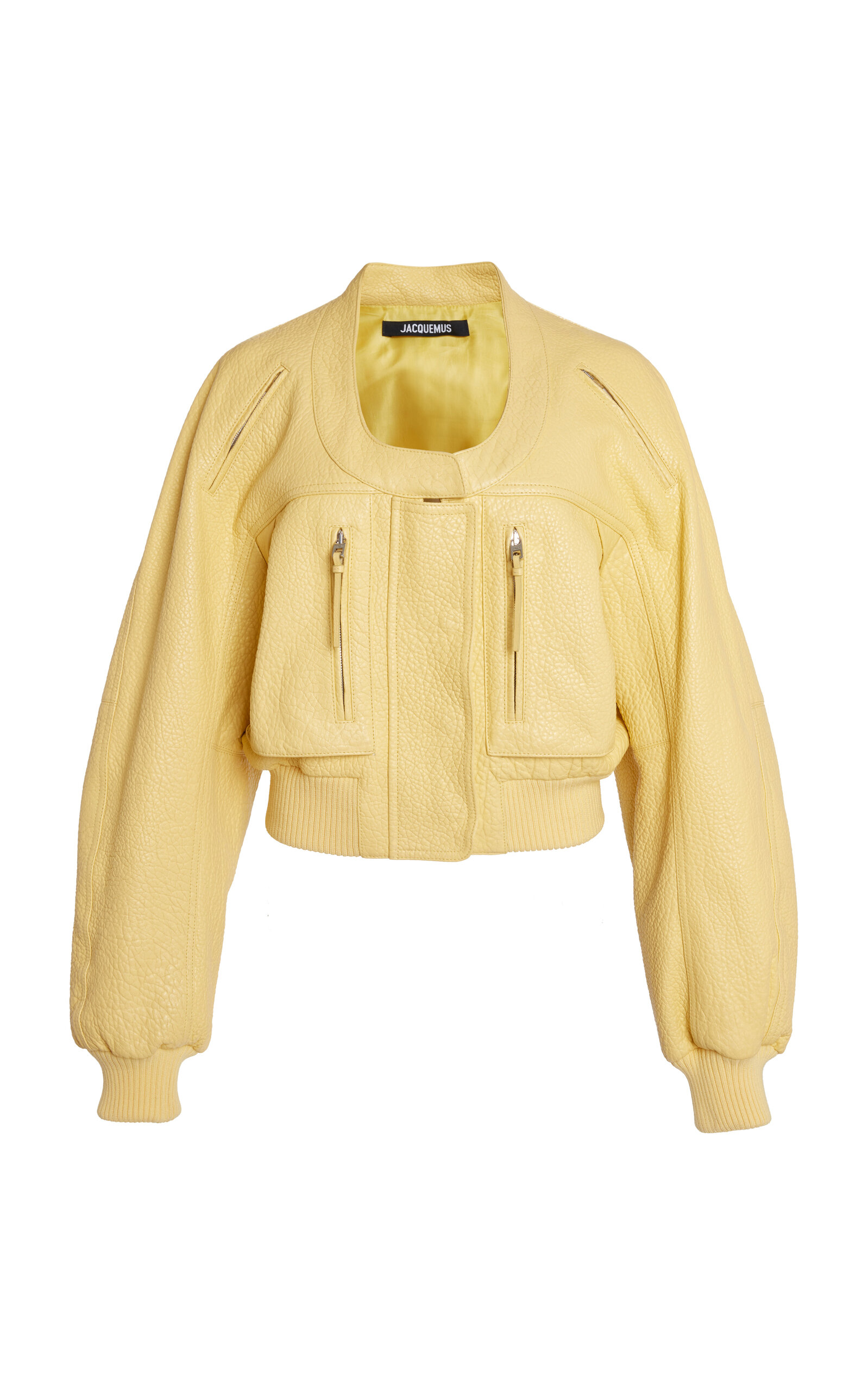 Tore Leather Blouson Top