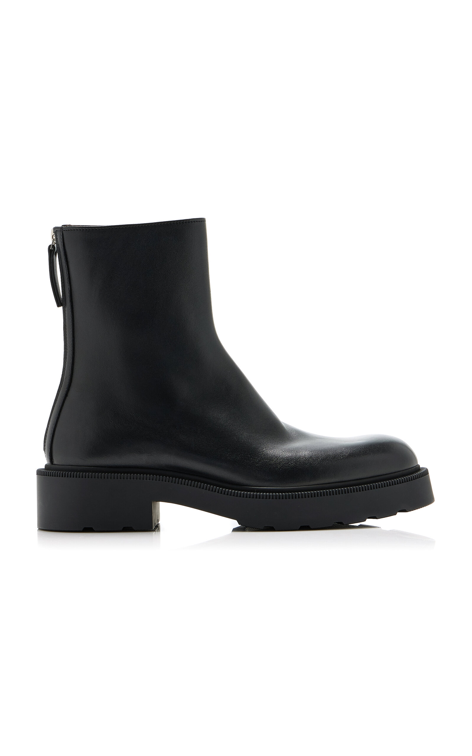 The Row Nobilis Leather Ankle Boots In Black