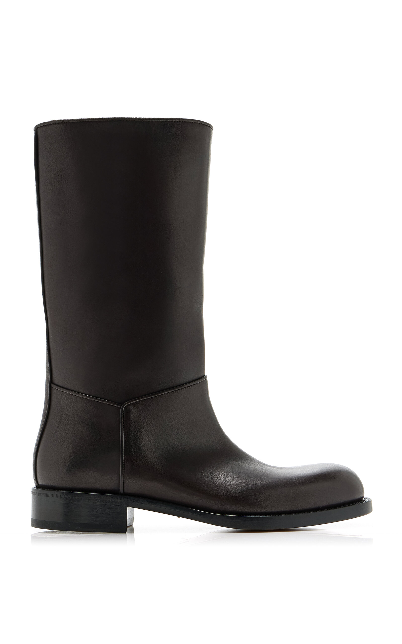 The Row Nobilis Leather Boots In Brown
