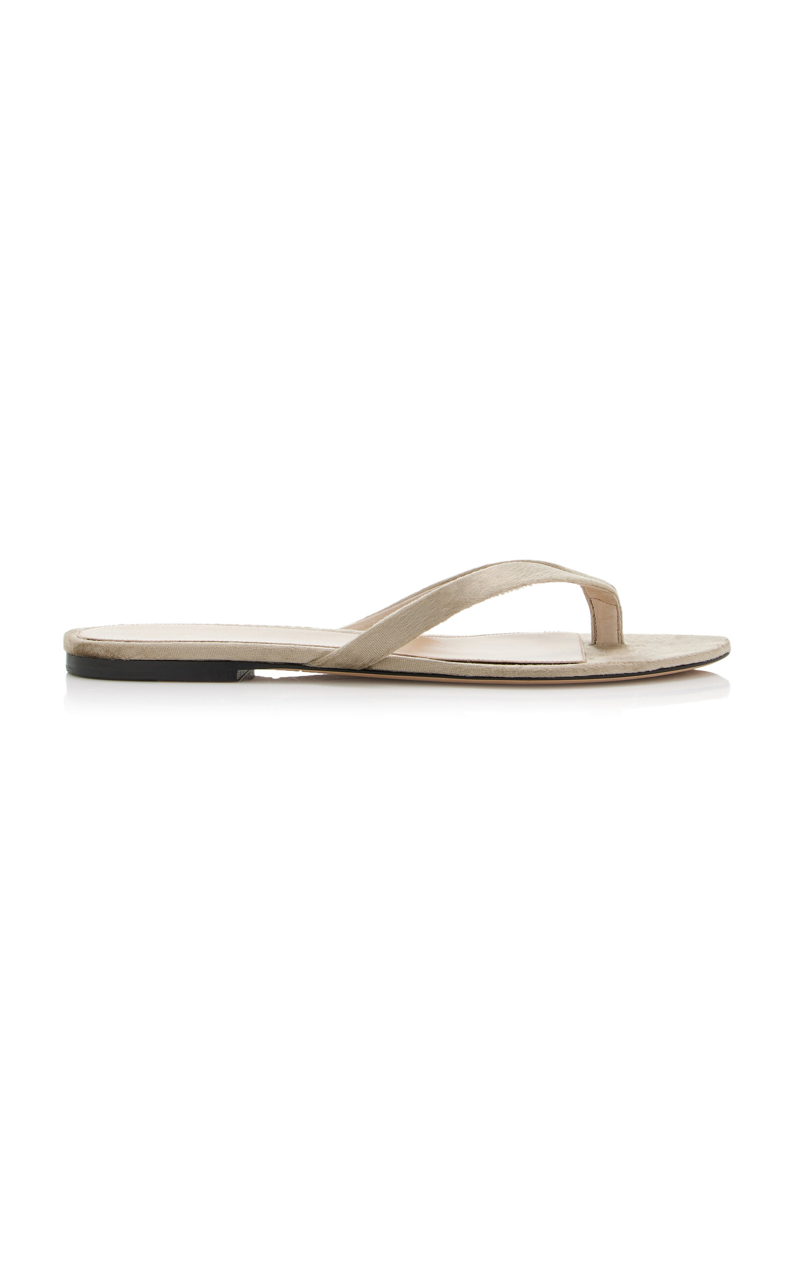 The Row Sacha Velvet Thong Sandals In Brown