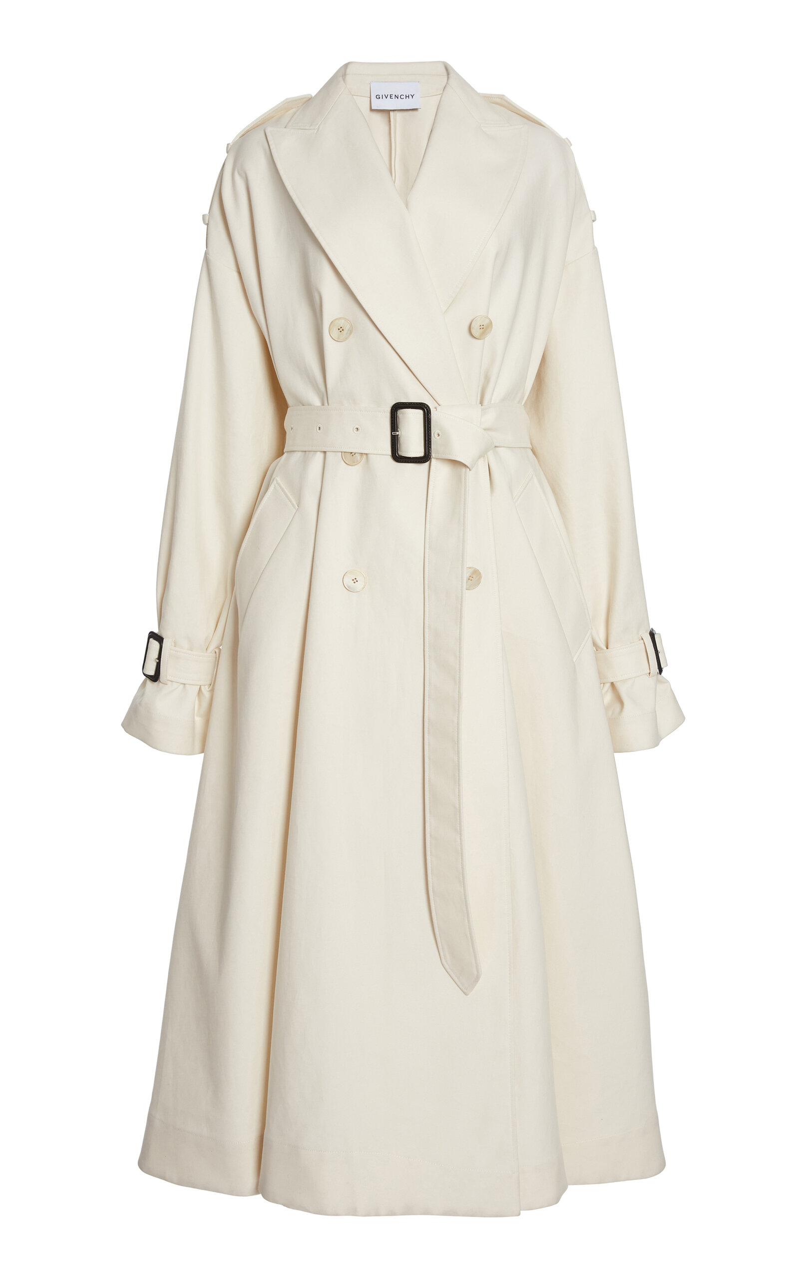 Flared Cotton-Twill Trench Coat