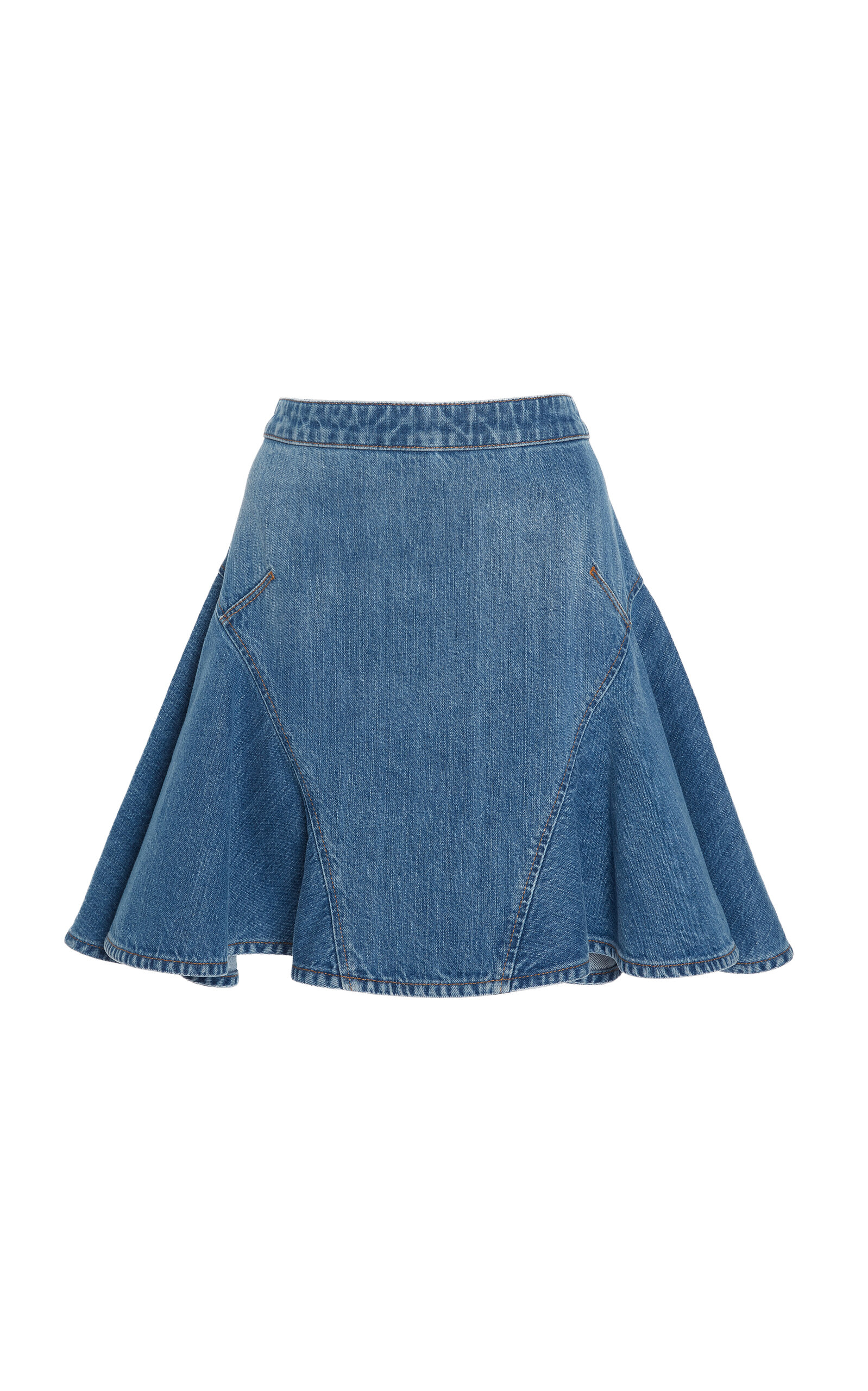 Flared Denim Mini Skirt