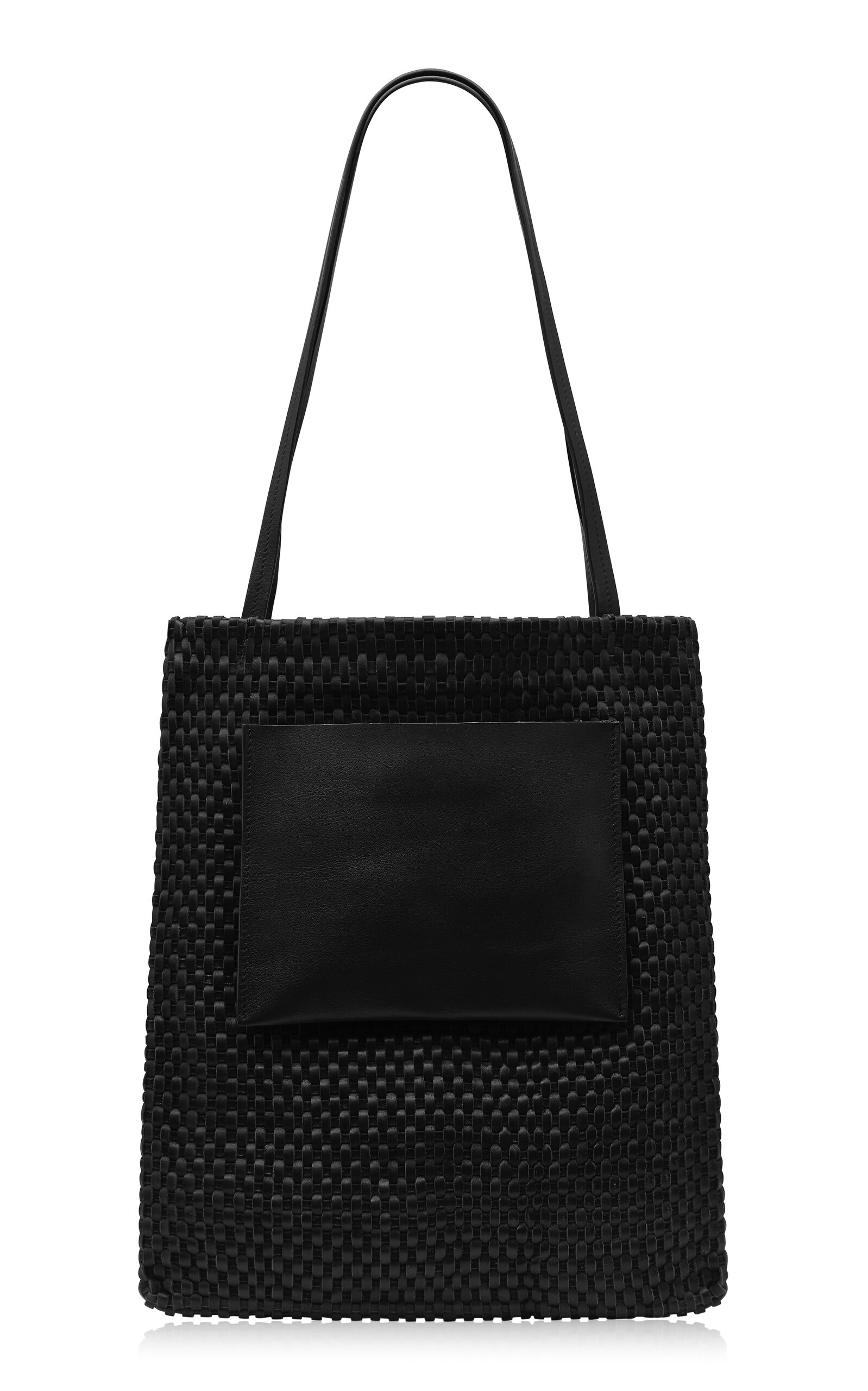St. Agni Lattice Contrast Leather Tote Bag