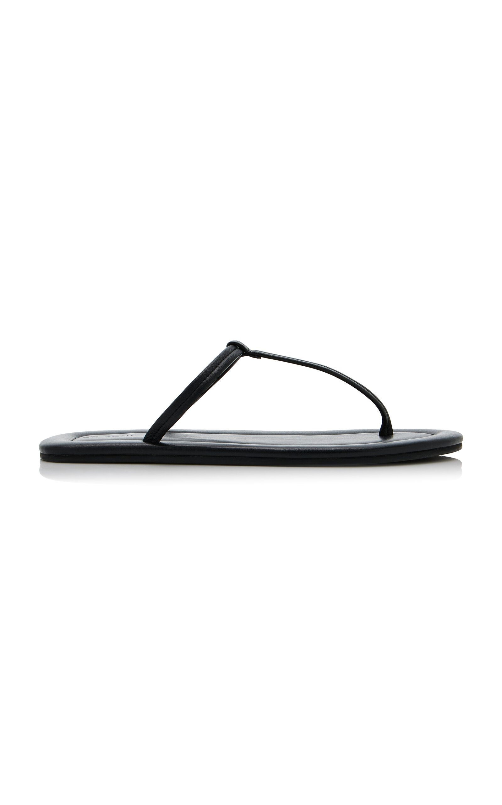 St Agni T Slide Leather Sandals In Black