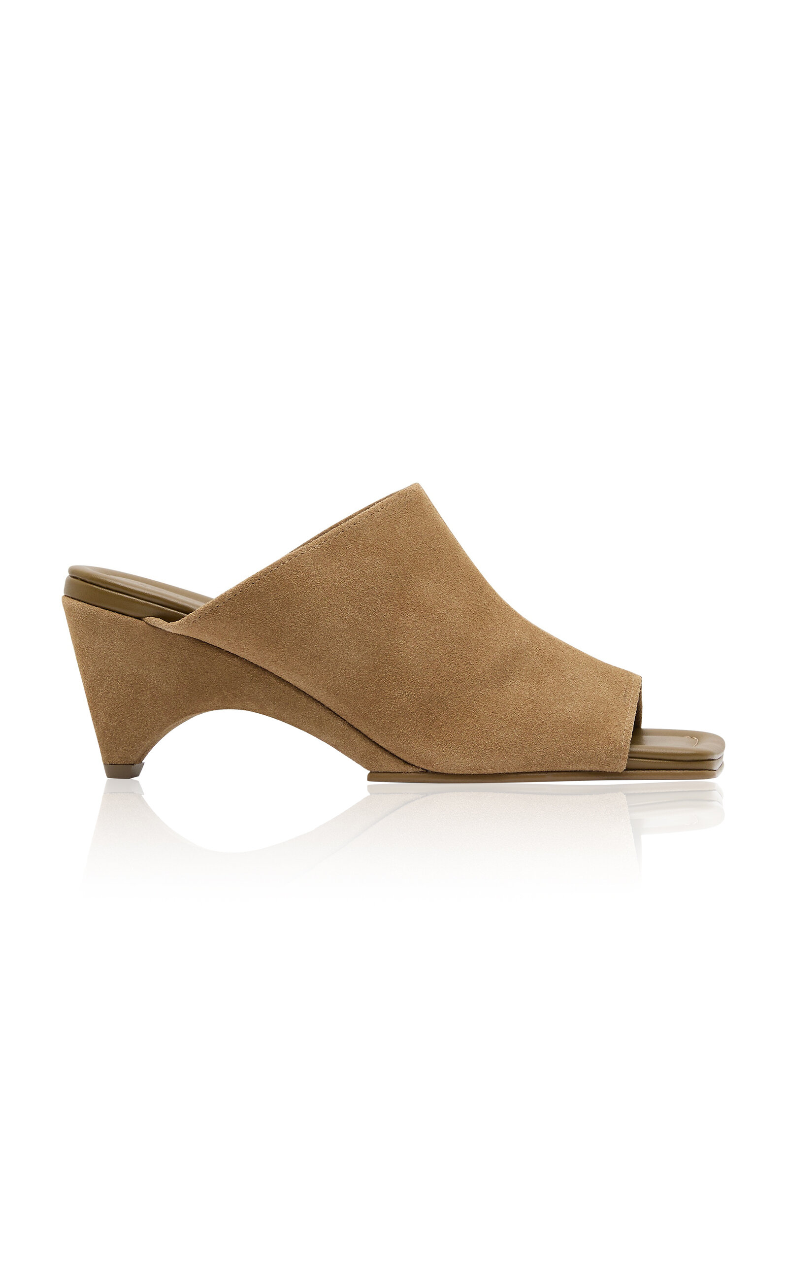 St Agni Suede Arc Wedge Mules In Brown