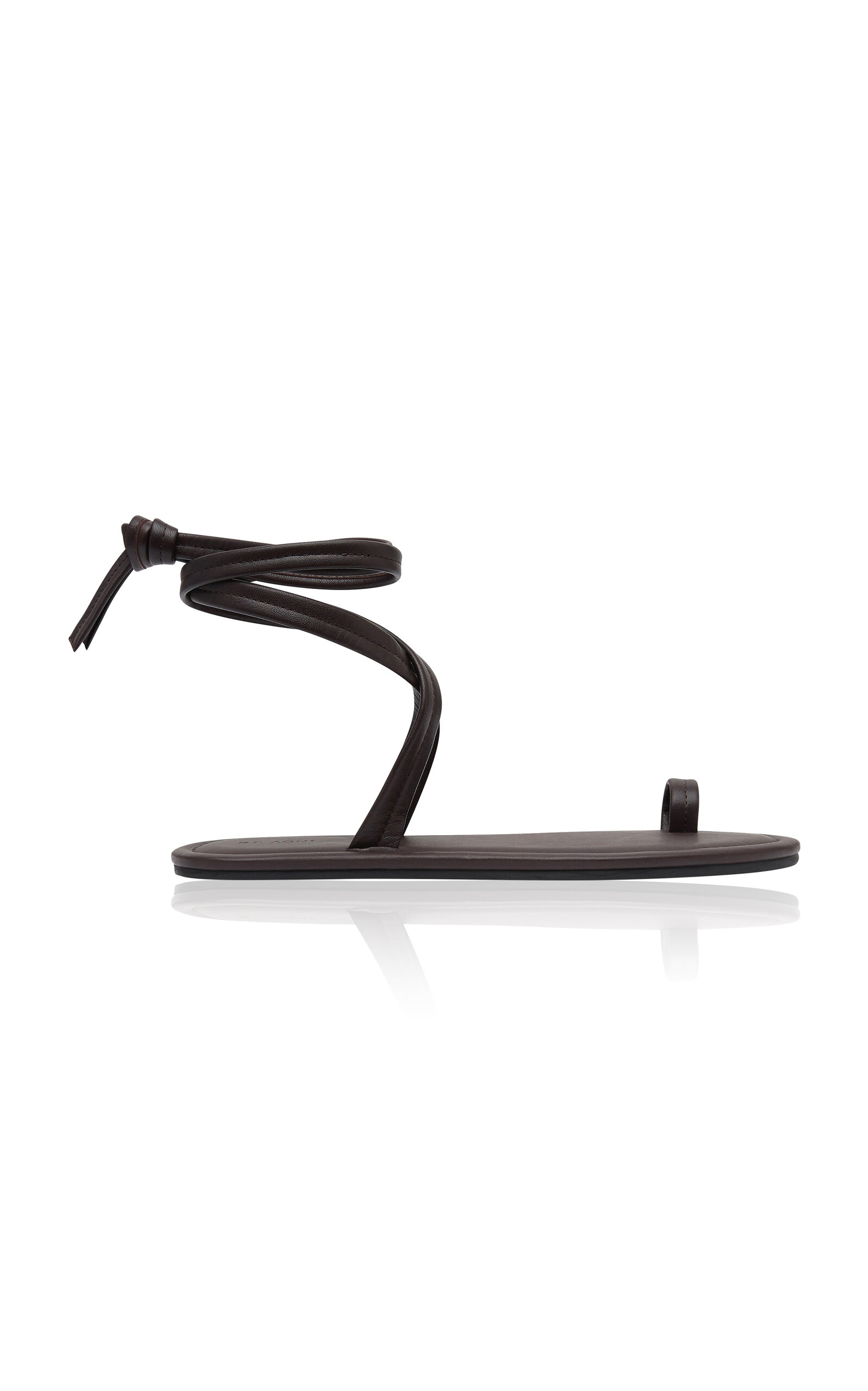 St Agni Lace-up Leather Sandals In Brown