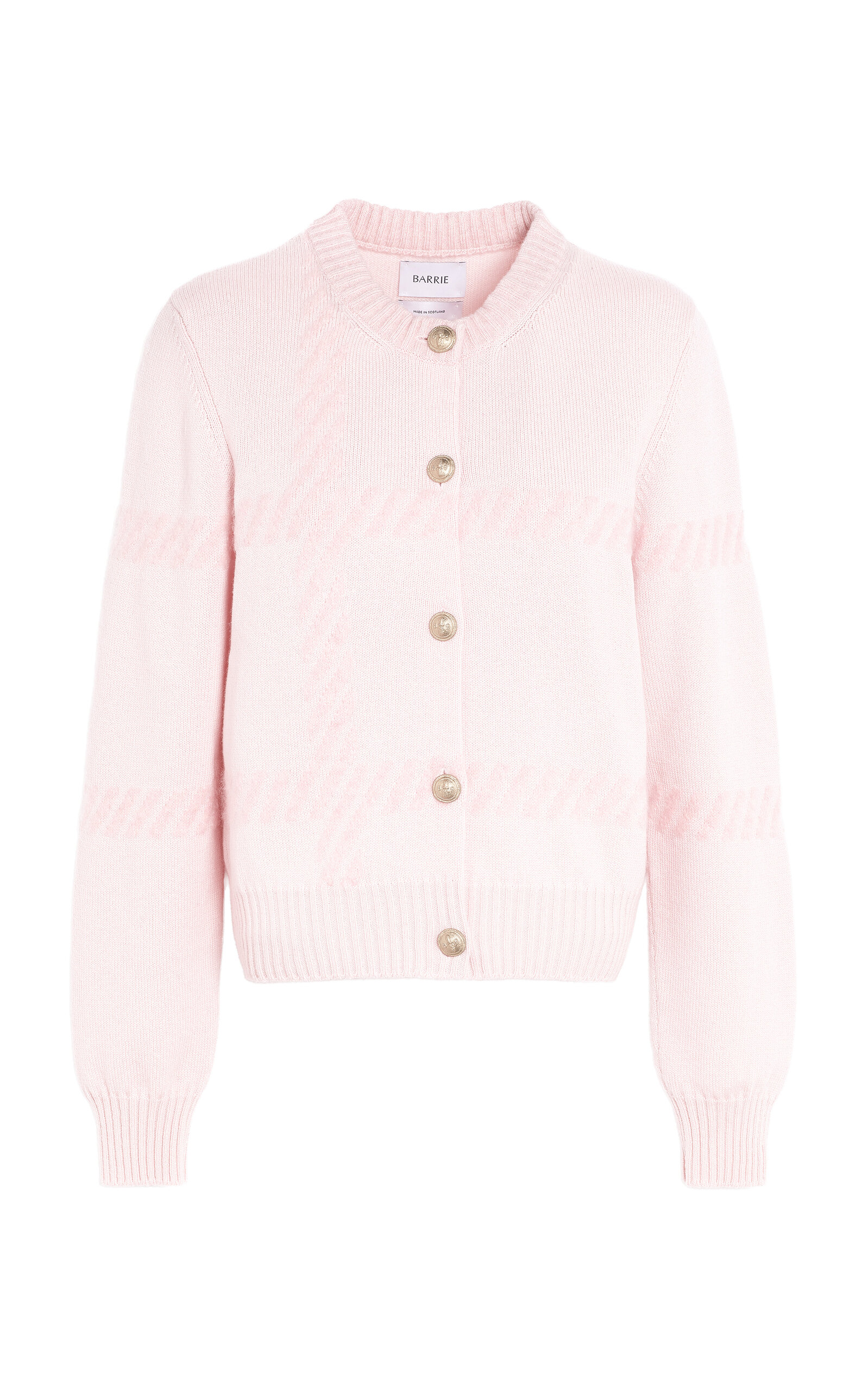 Barrie Intarsia Boucle Cardigan In Orange