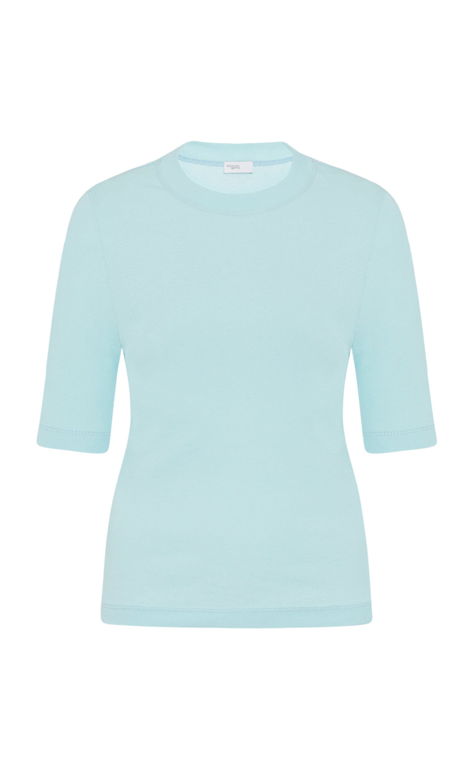 Cropped-Sleeve Cotton T-Shirt