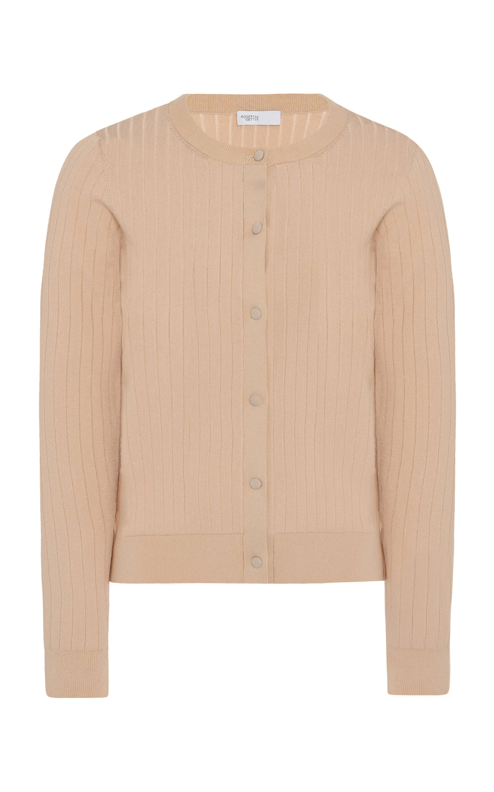 Rosetta Getty Ribbed-knit Cardigan In Neutral