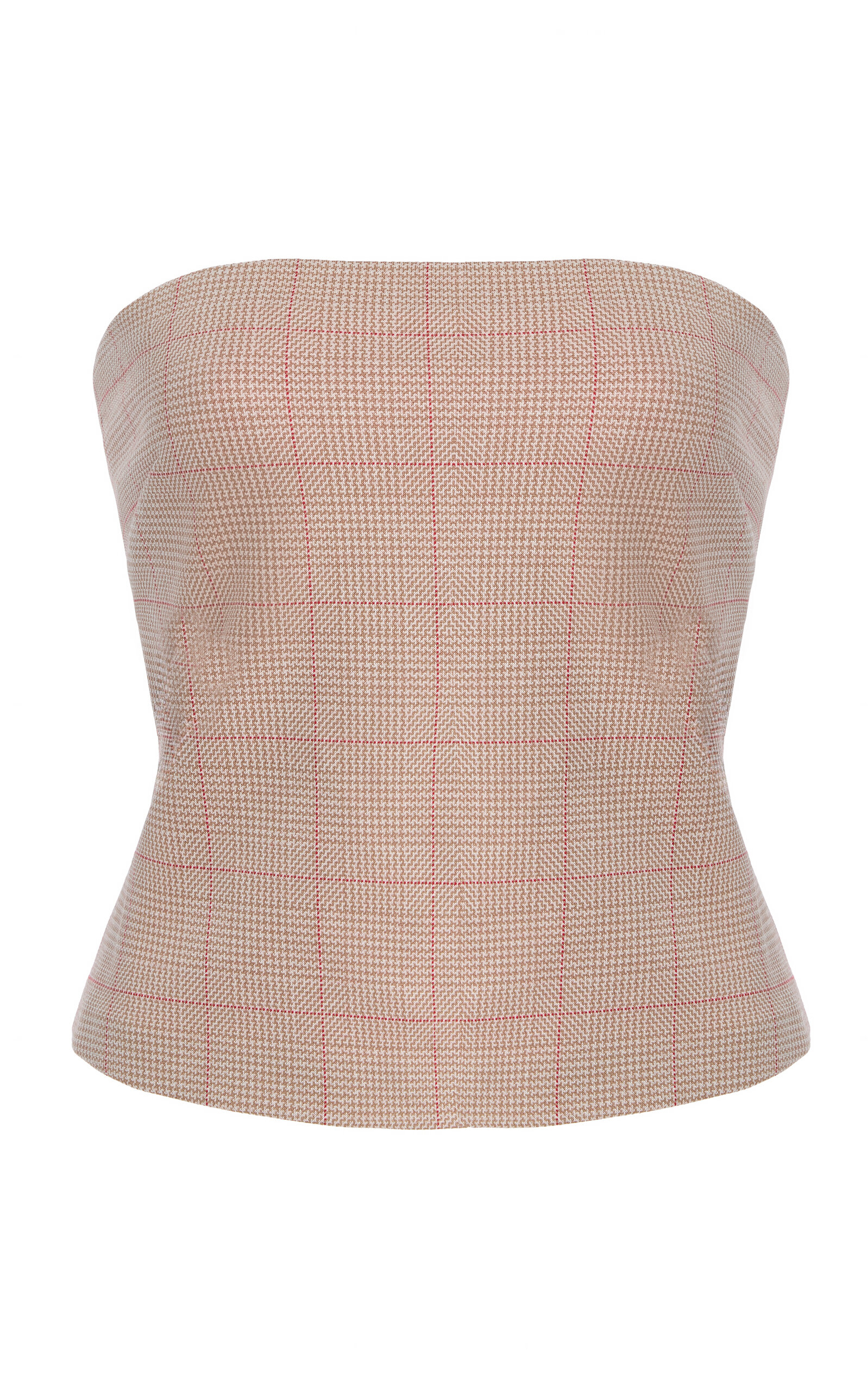 Rosetta Getty Plaid Jacquard Bandeau Top