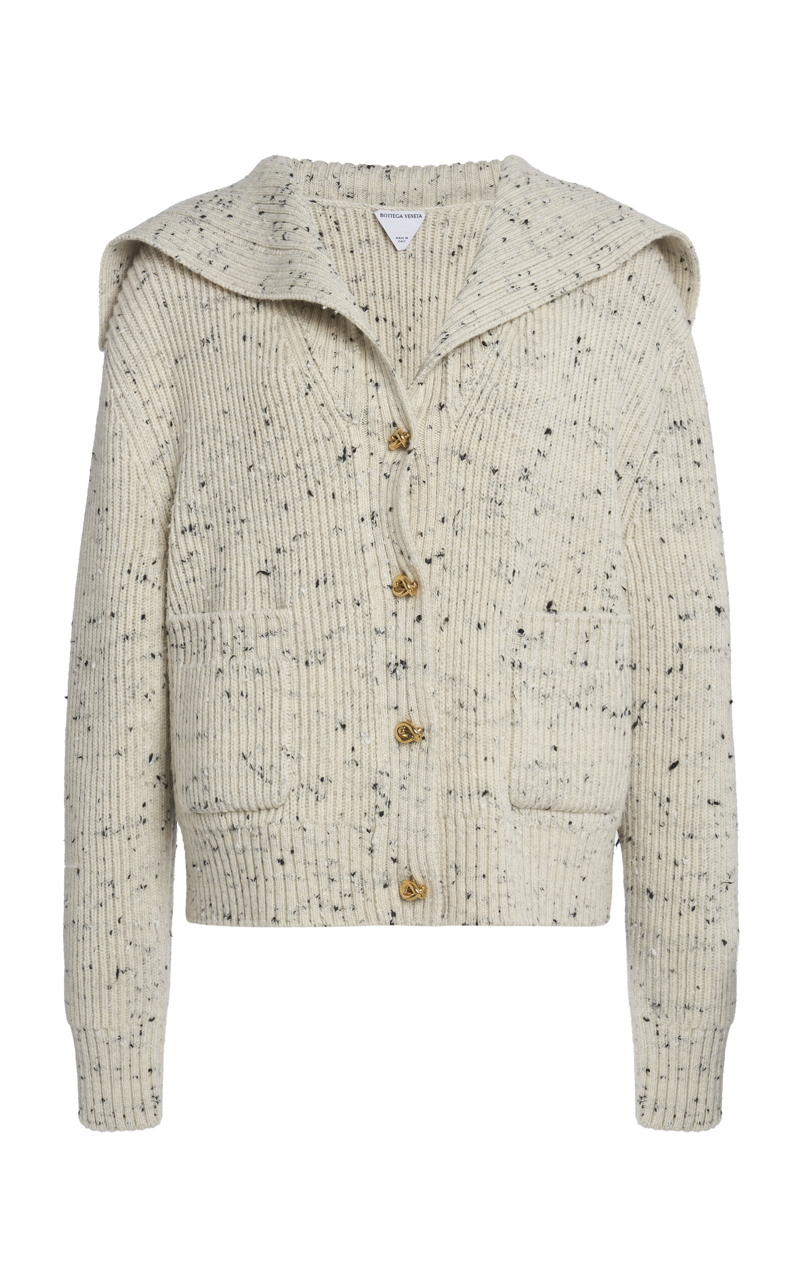 Bottega Veneta Knot-detailed Ribbed Wool Cardigan In Neutral