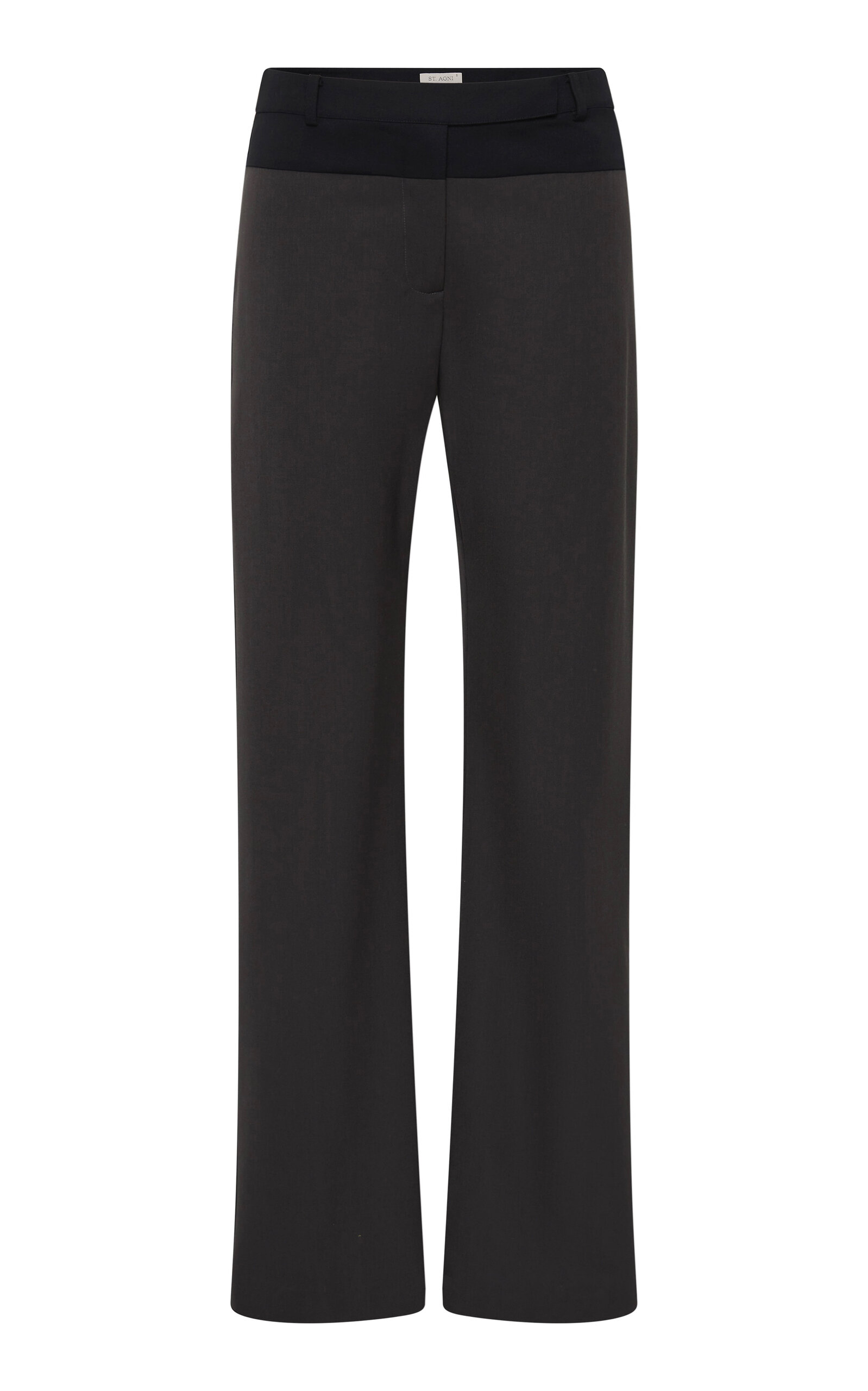 St Agni Splice Paneled Wool-blend Pants In Green