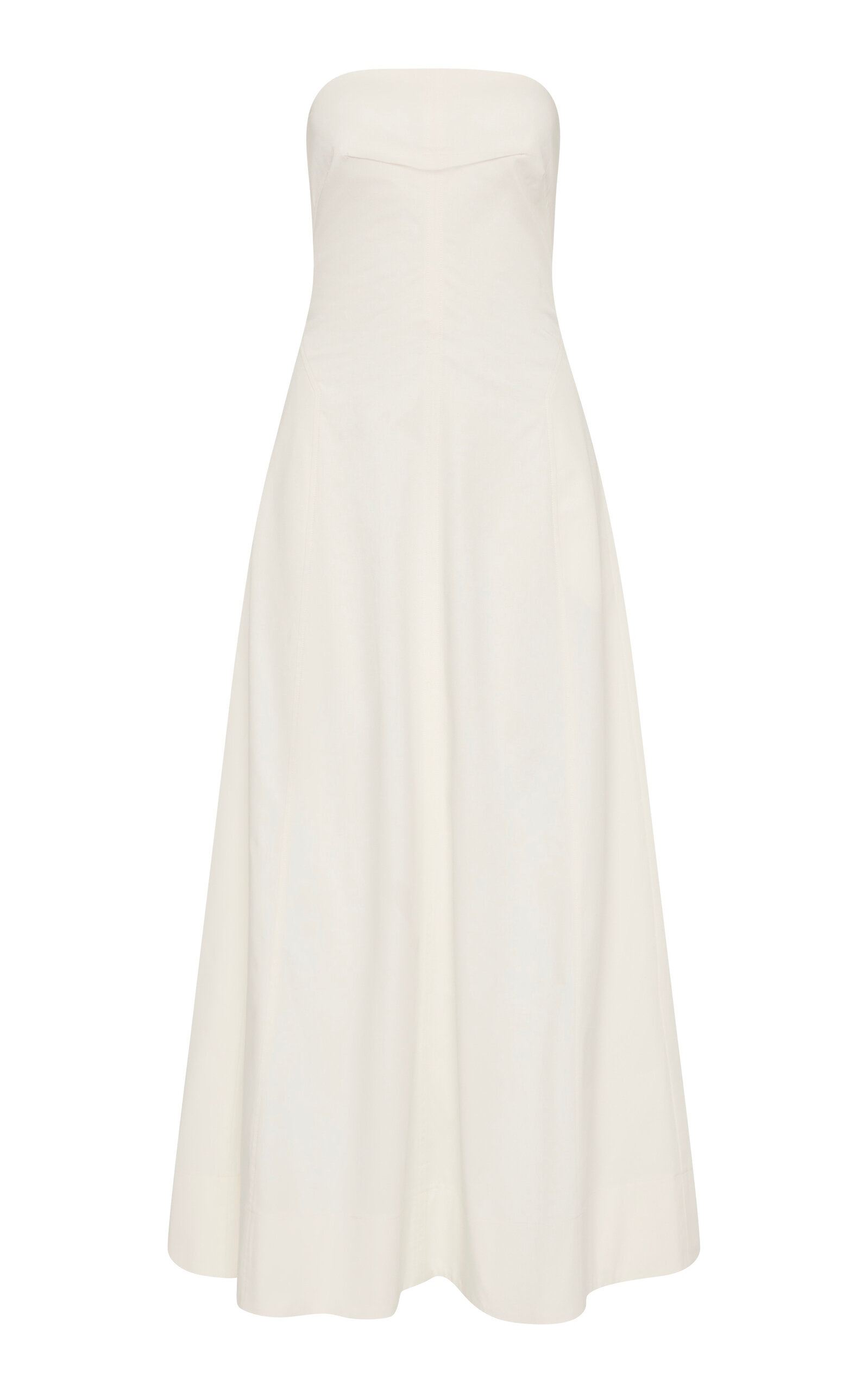 St. Agni Strapless Sculpted Cotton Maxi Dress