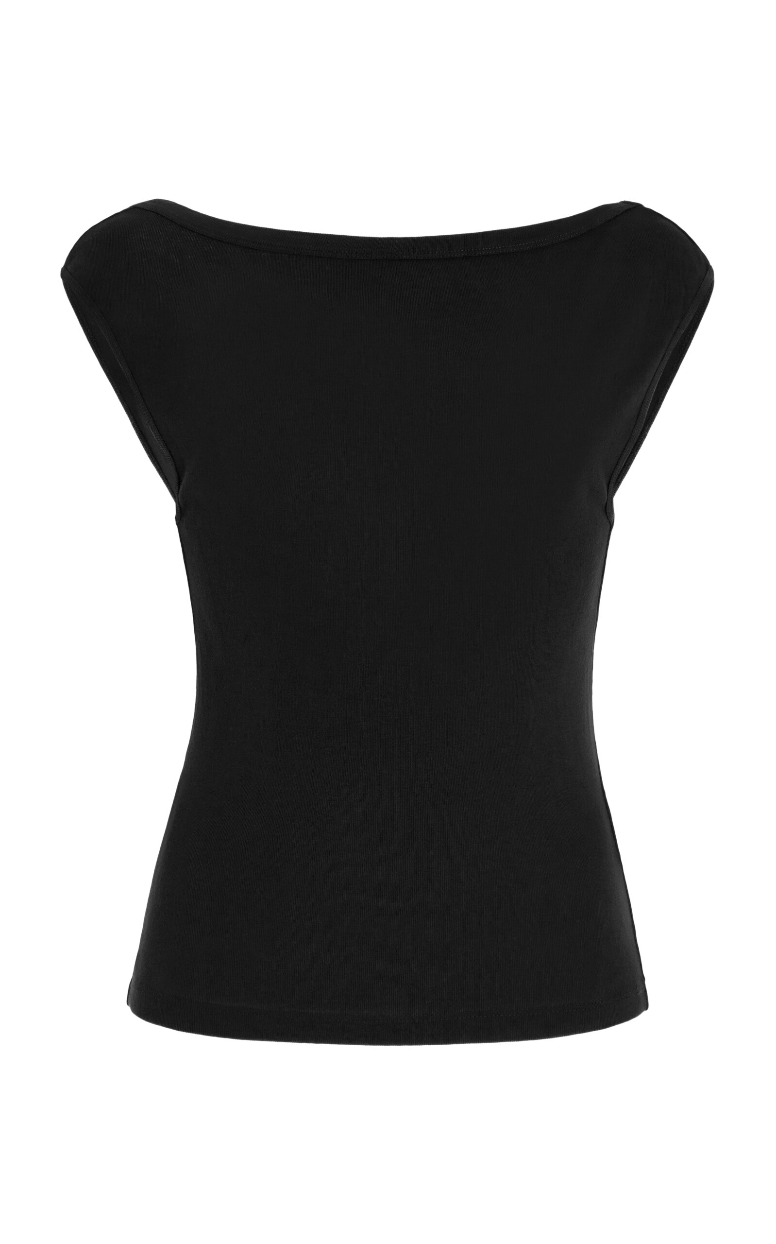 St. Agni Open Back Organic Cotton Ballerina Top - Black - Women's Clothing