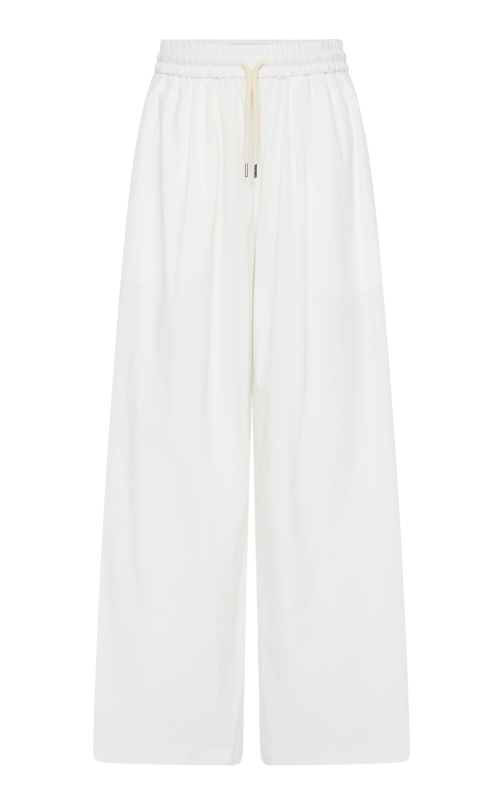 St Agni Drawstring Cotton-blend Pants In White