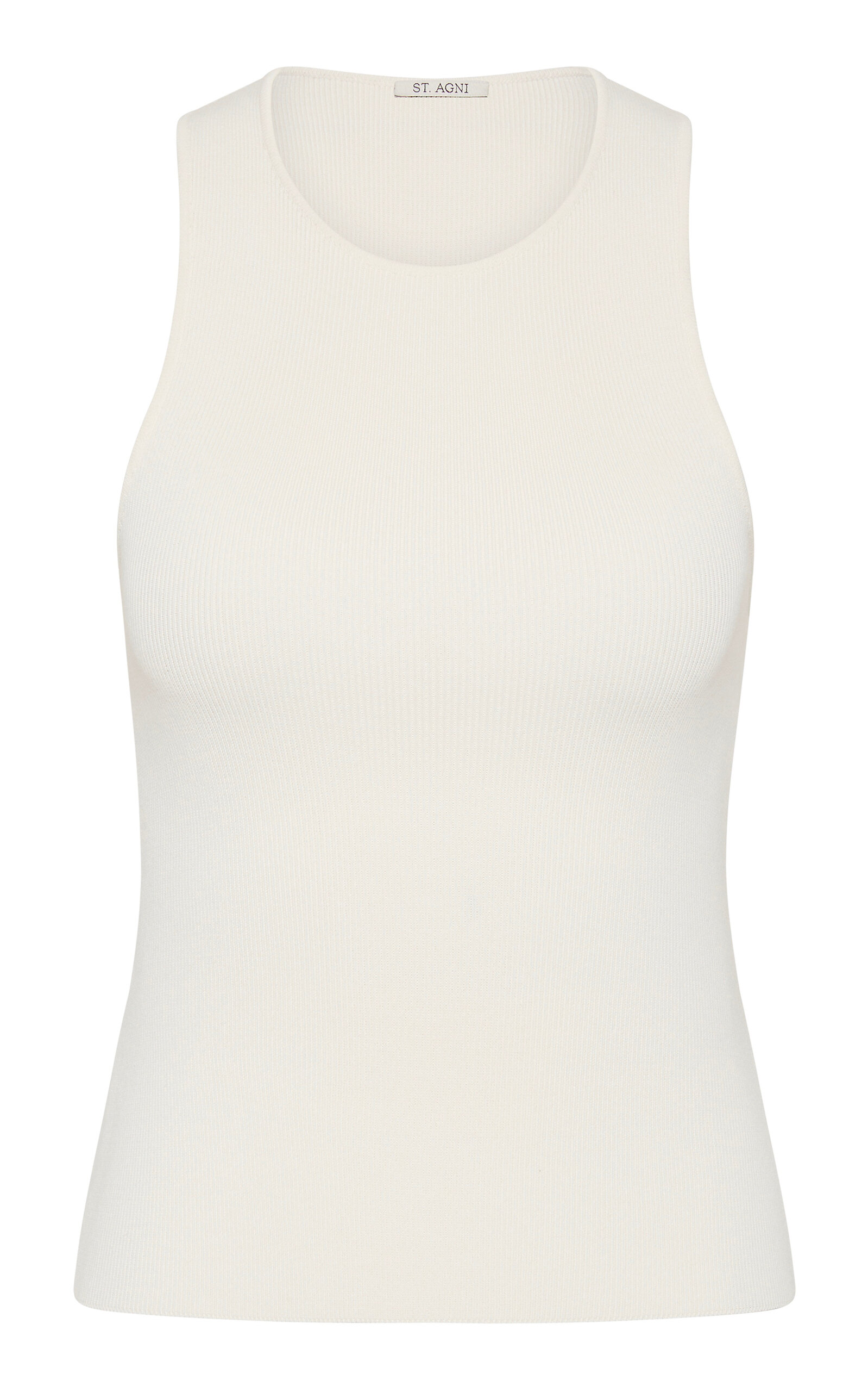 St Agni Sculpted Knit Tank Top In Off-white