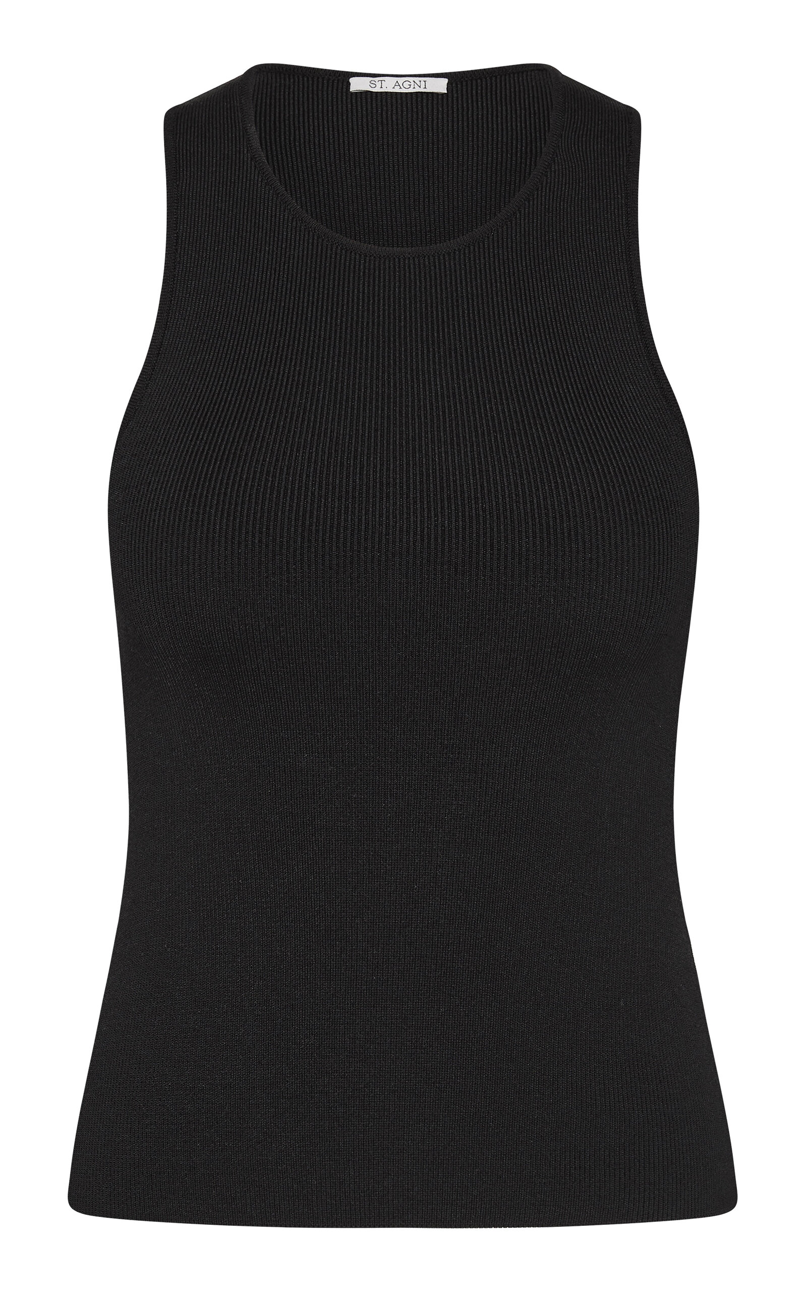 St. Agni Sculpted Knit Tank Top - Black