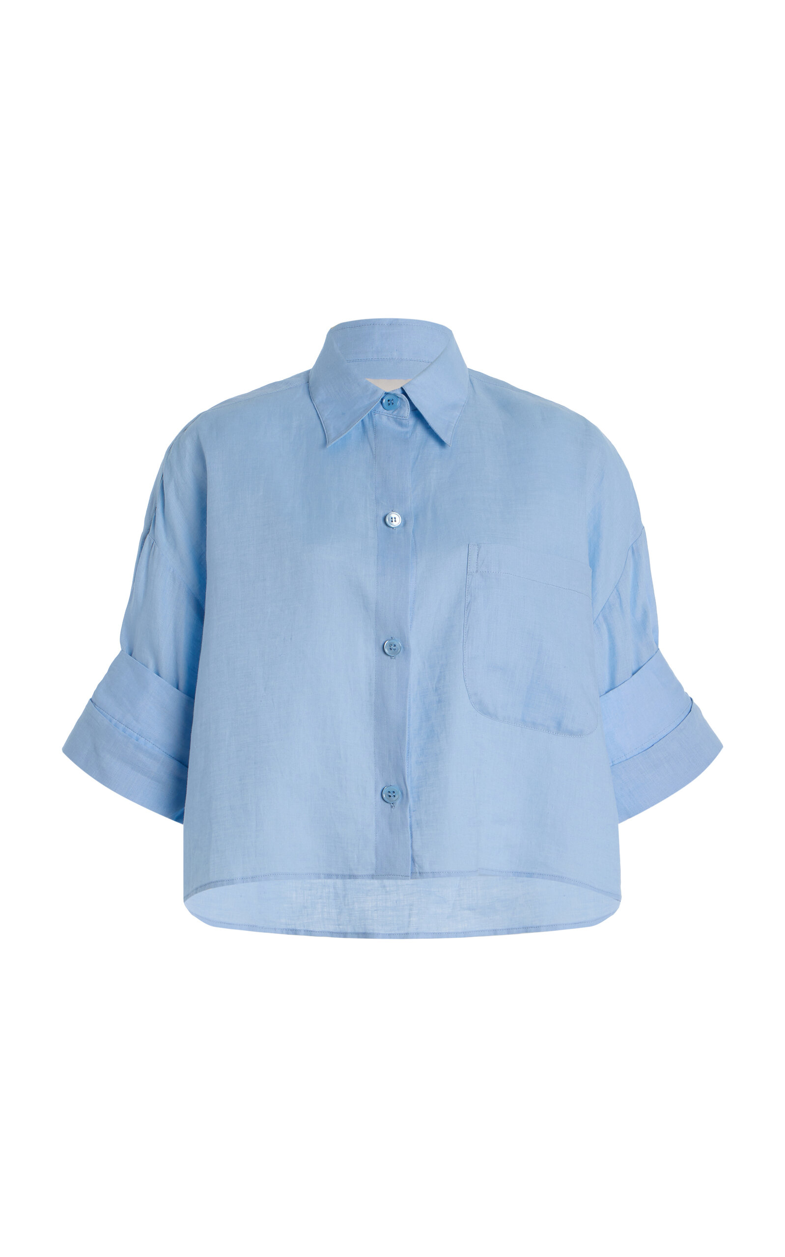 Twp Next Ex Cotton Shirt In Light Blue