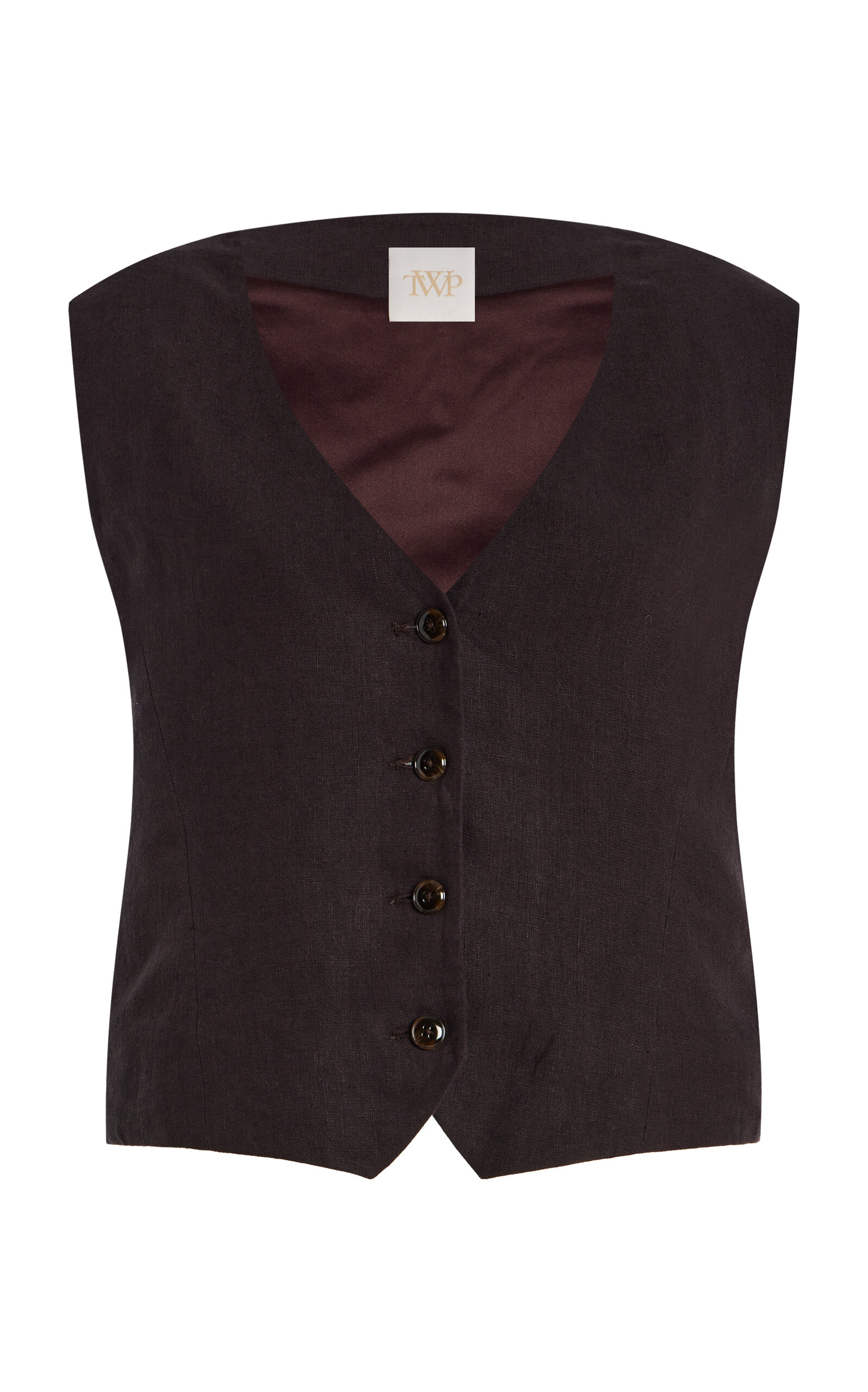 TWP Kikis Linen Vest Top - Brown