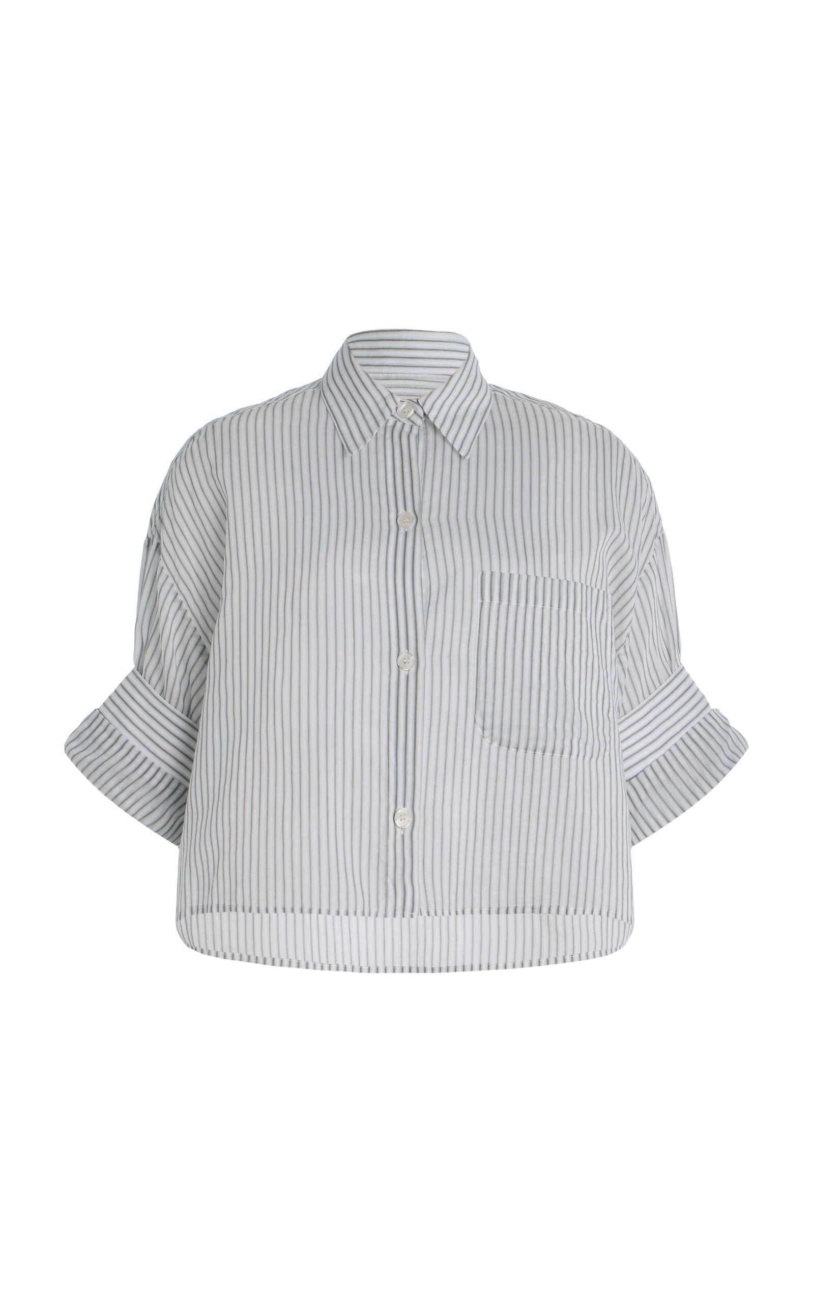 TWP Next Ex Cotton-Silk Shirt - Light Grey - XS/S