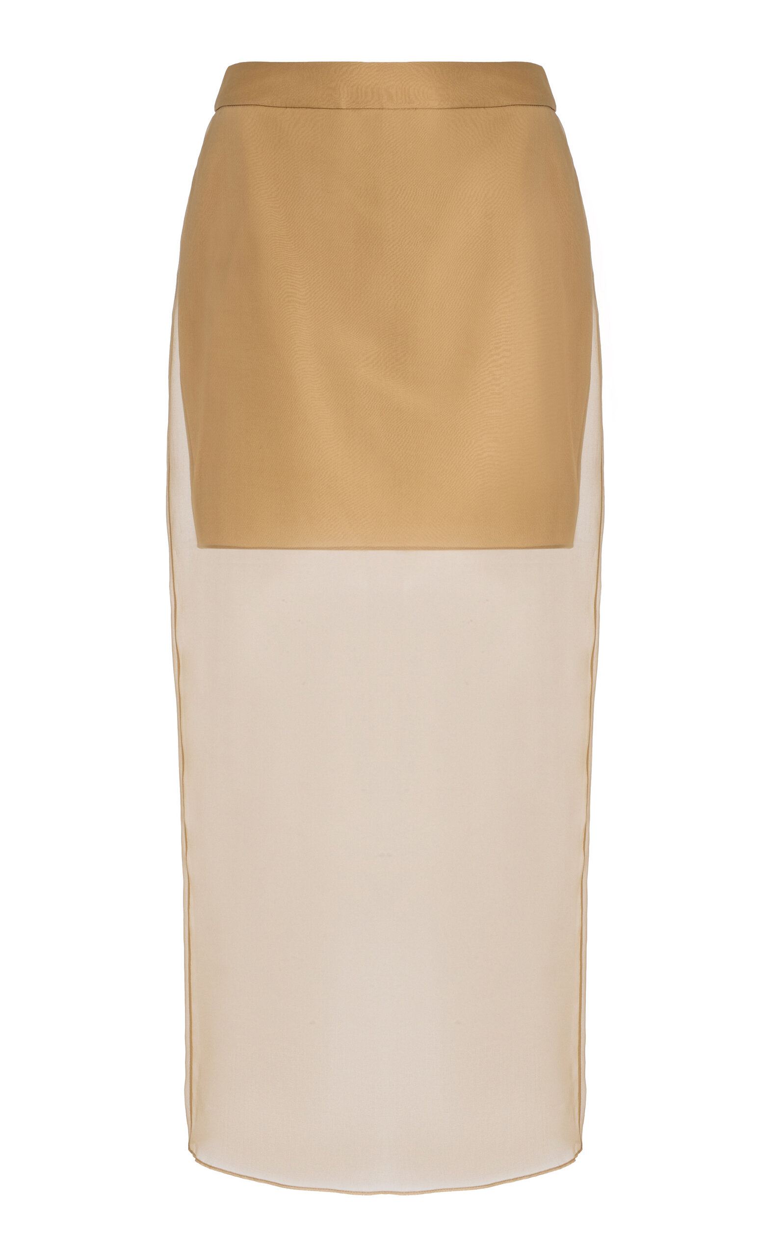 TWP Sylkie Silk-Organza Midi Skirt - Khaki