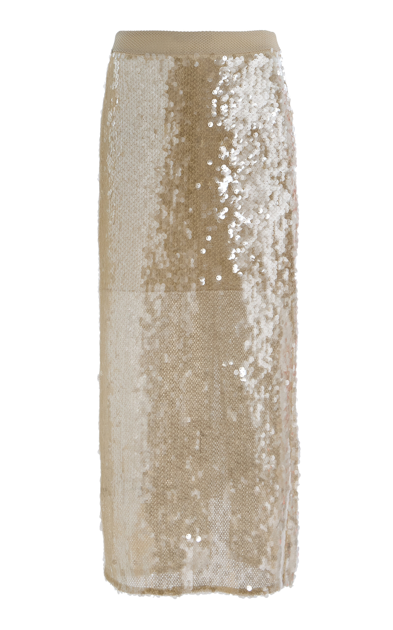 TWP Sylkie Silk-Mesh Midi Skirt - Nude