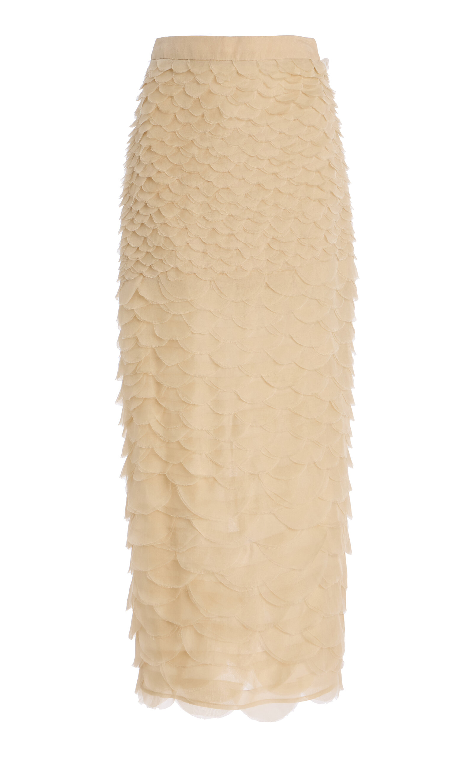 TWP Fishscale Sylkie Silk Midi Skirt - Khaki - Women's Clothing