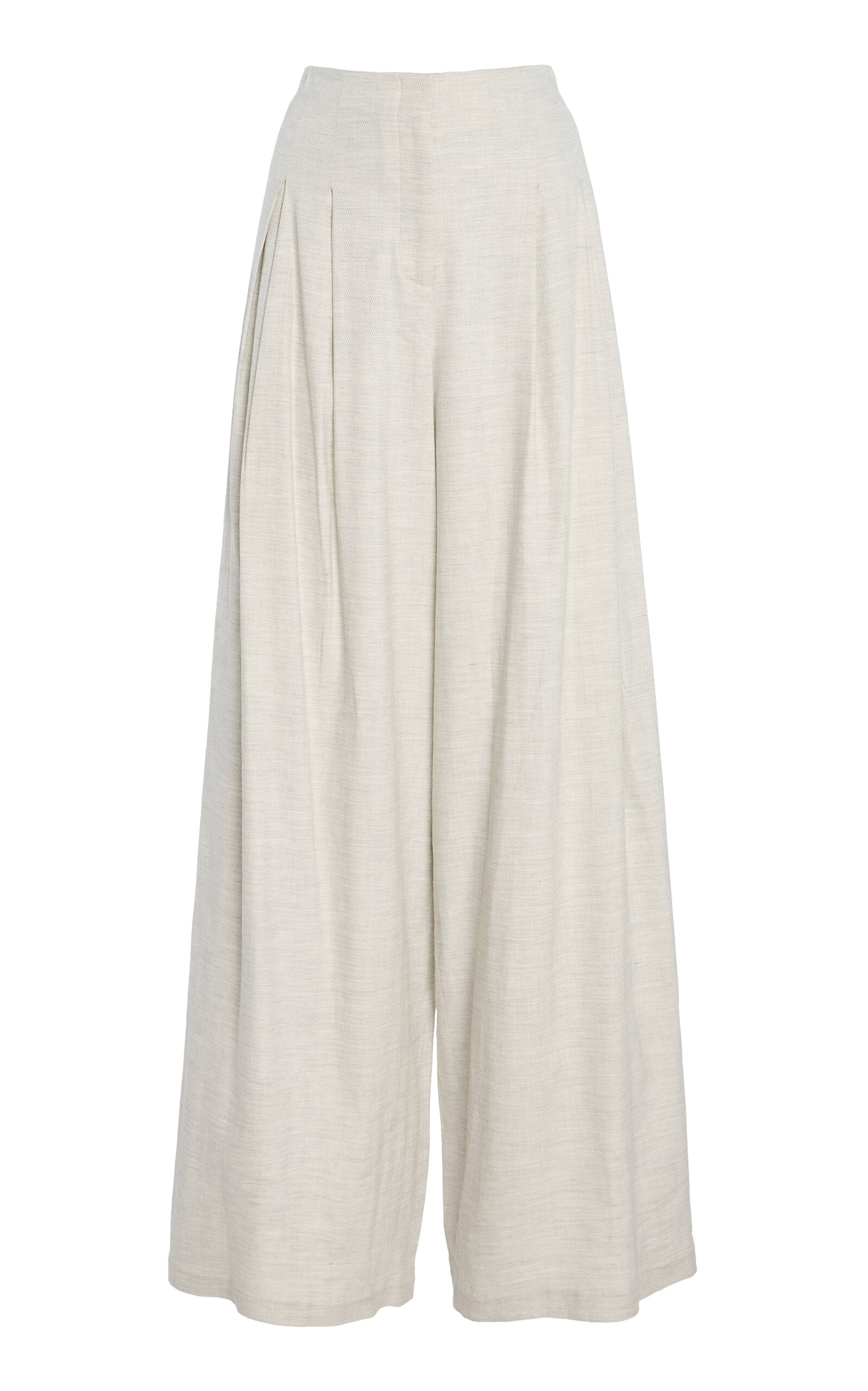 TWP Drew High-Rise Wide-Leg Pants - Light Grey