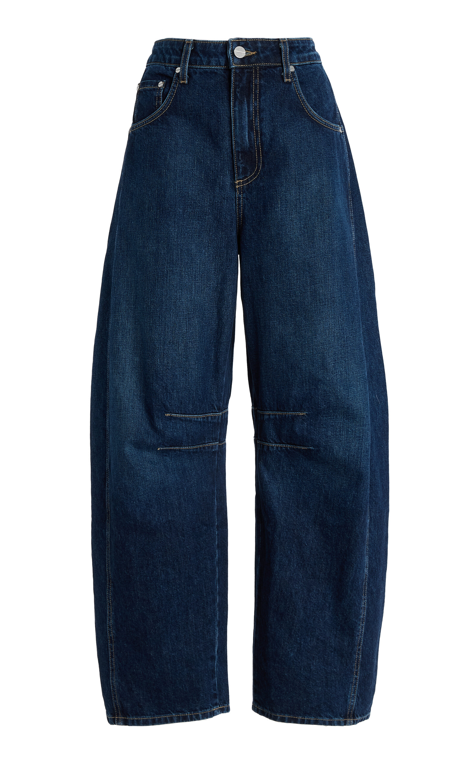 TWP New Mid-Rise Barrel-Leg Jeans - Dark Wash