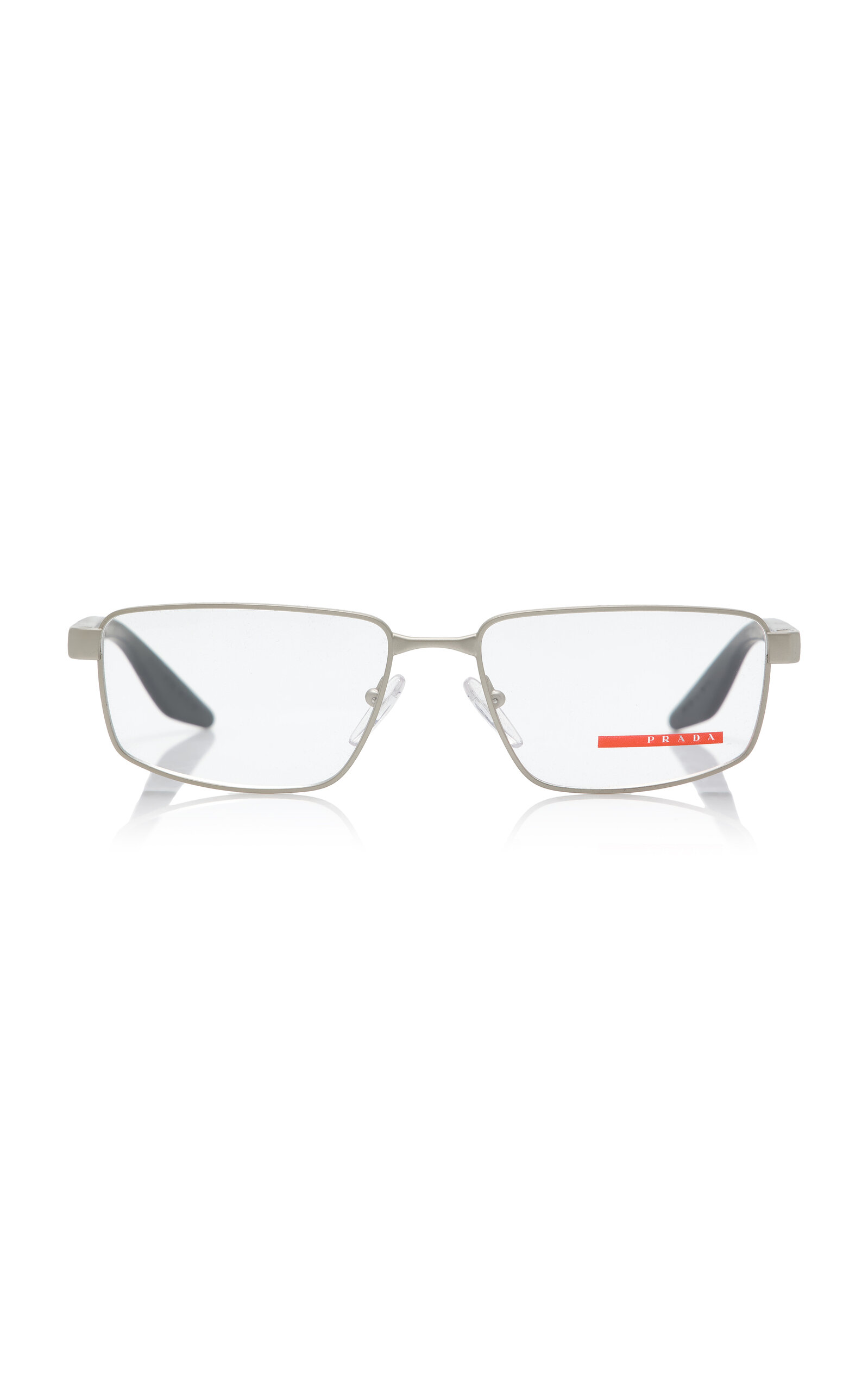 Prada Square-frame Metal Glasses In Red